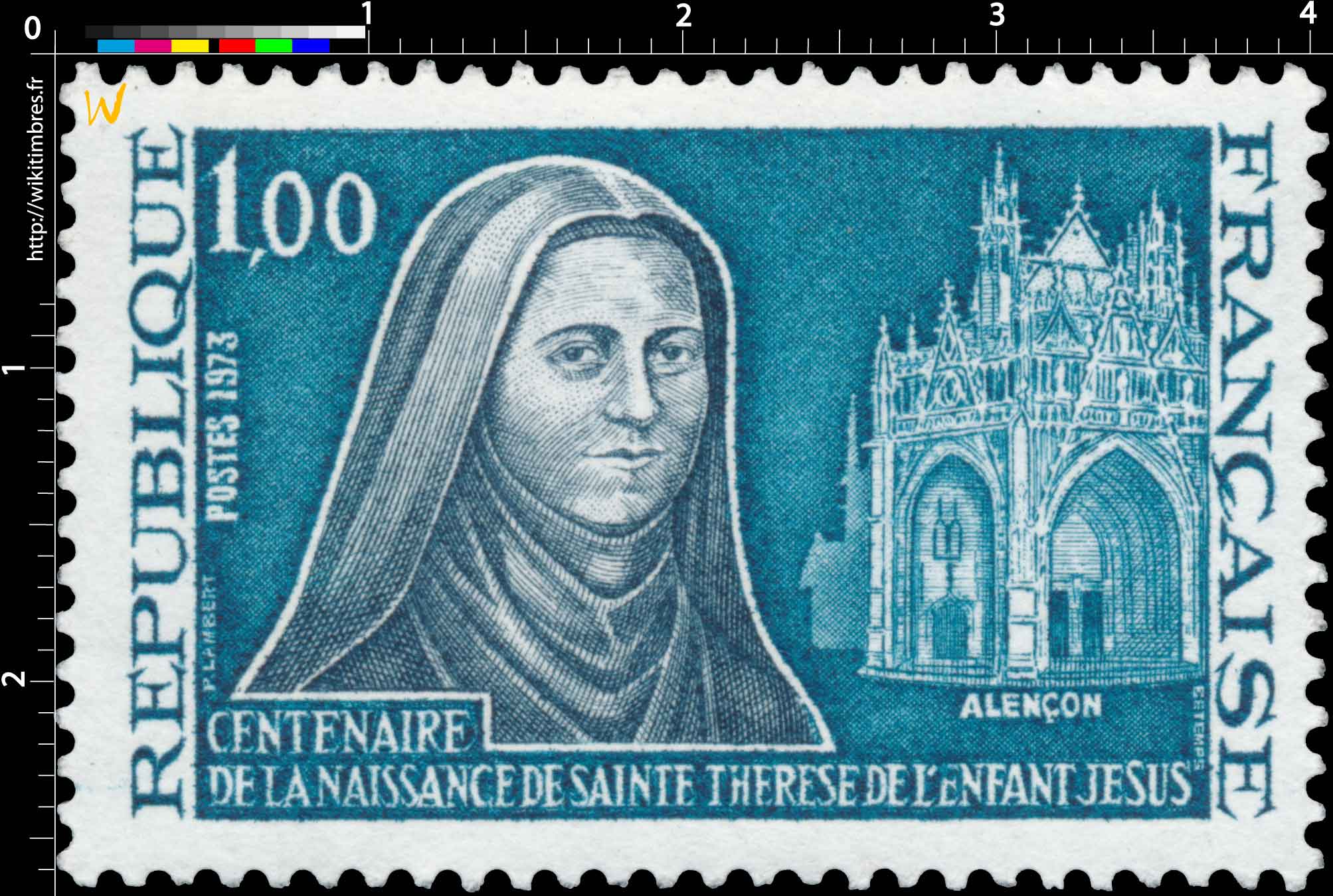 1973 CENTENAIRE DE LA NAISSANCE DE SAINTE THÉRÈSE DE L'ENFANT JÉSUS ALENÇON