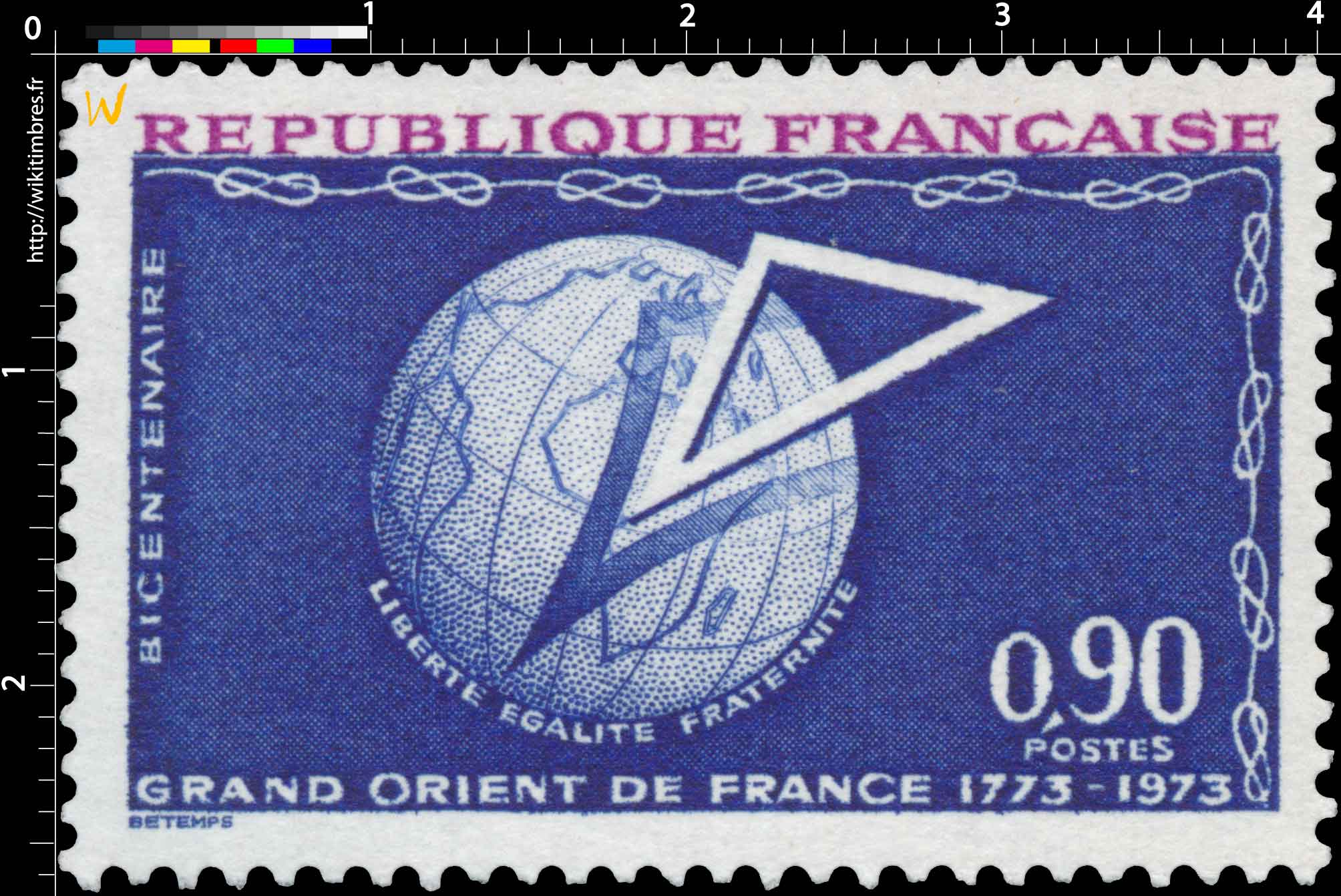 BICENTENAIRE GRAND ORIENT DE FRANCE 1773-1973 LIBERTÉ EGALITE FRATERNITÉ
