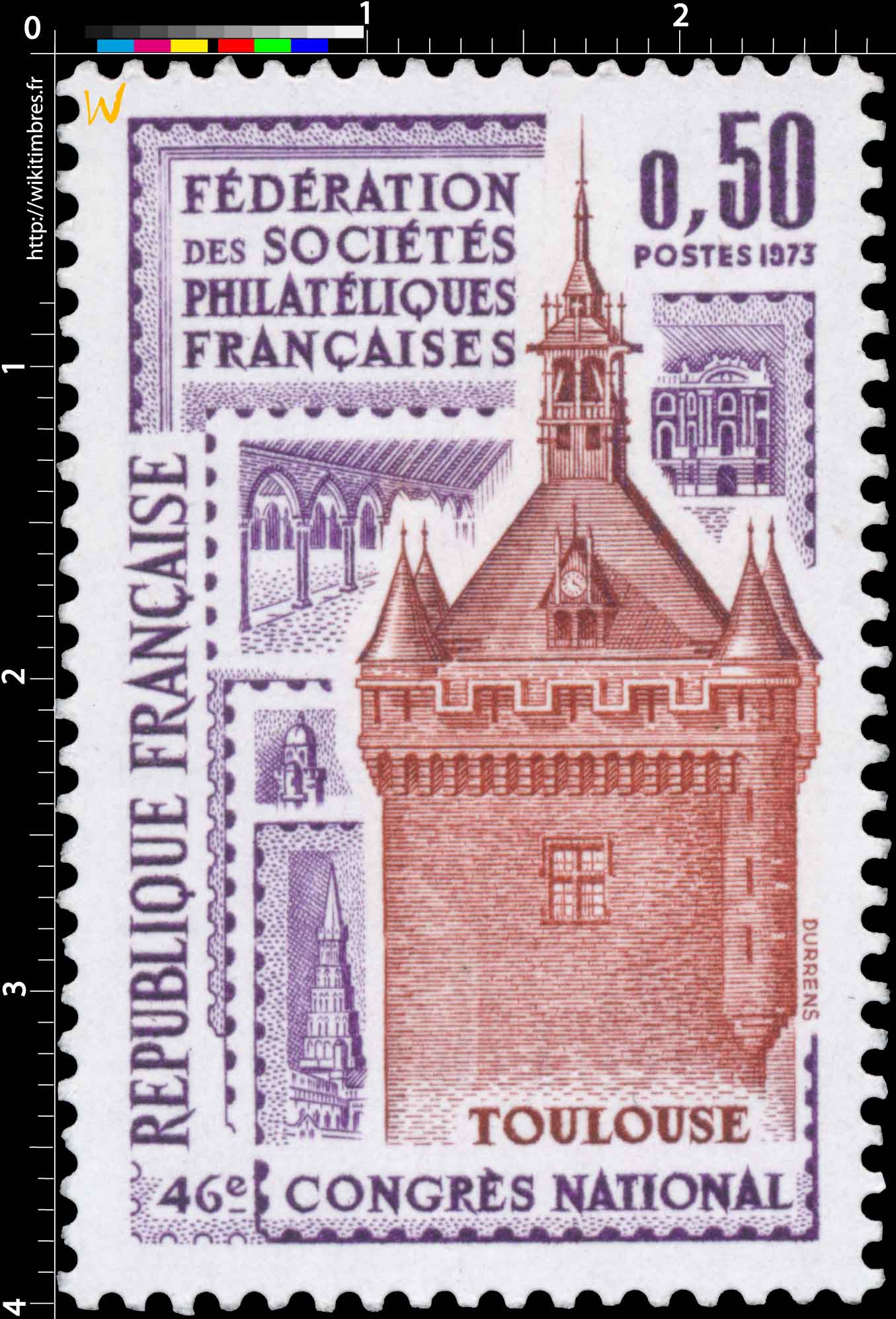 1973 46e CONGRÈS NATIONAL FÉDÉRATION DES SOCIÉTÉS PHILATÉLIQUES FRANÇAISES