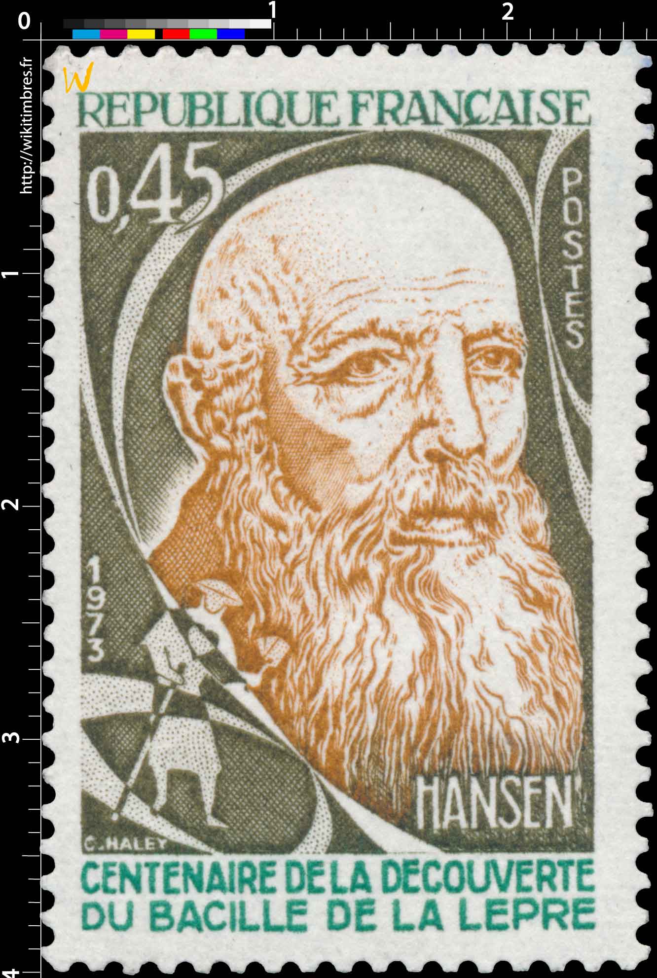 1973 HANSEN CENTENAIRE DE LA DÉCOUVERTE DU BACILLE DE LA LÈPRE