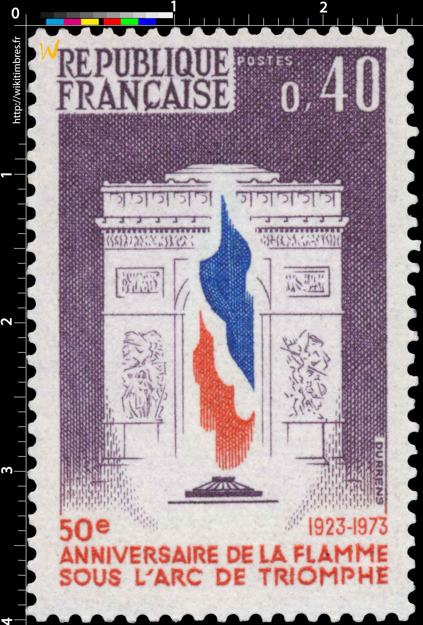 50e ANNIVERSAIRE DE LA FLAMME SOUS L'ARC DE TRIOMPHE 1923-1973