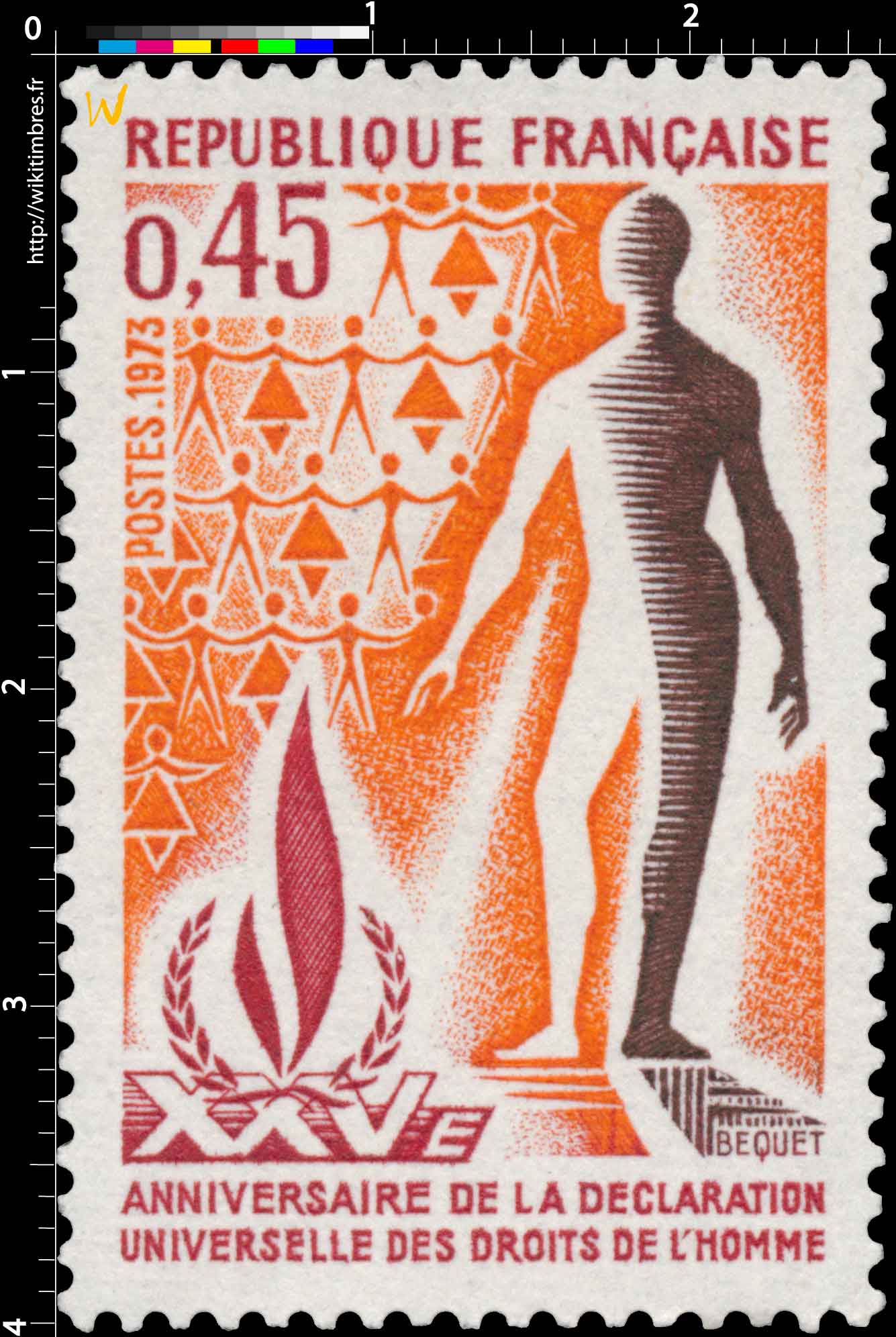 1973 XXV E ANNIVERSAIRE DE LA DÉCLARATION UNIVERSELLES DES DROITS DE L'HOMME