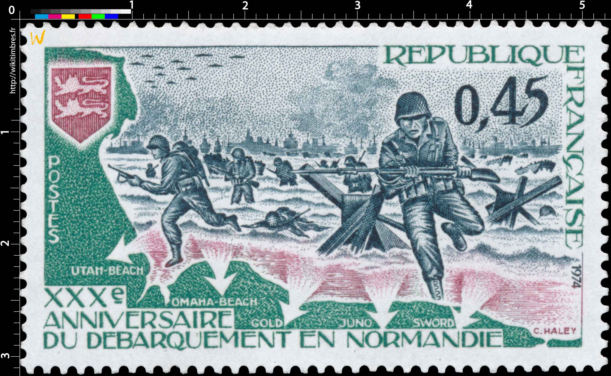 1974 XXXe ANNIVERSAIRE DU DÉBARQUEMENT EN NORMANDIE UTAH-BEACH OMAHA-BEACH GOLD JUNO SWORD