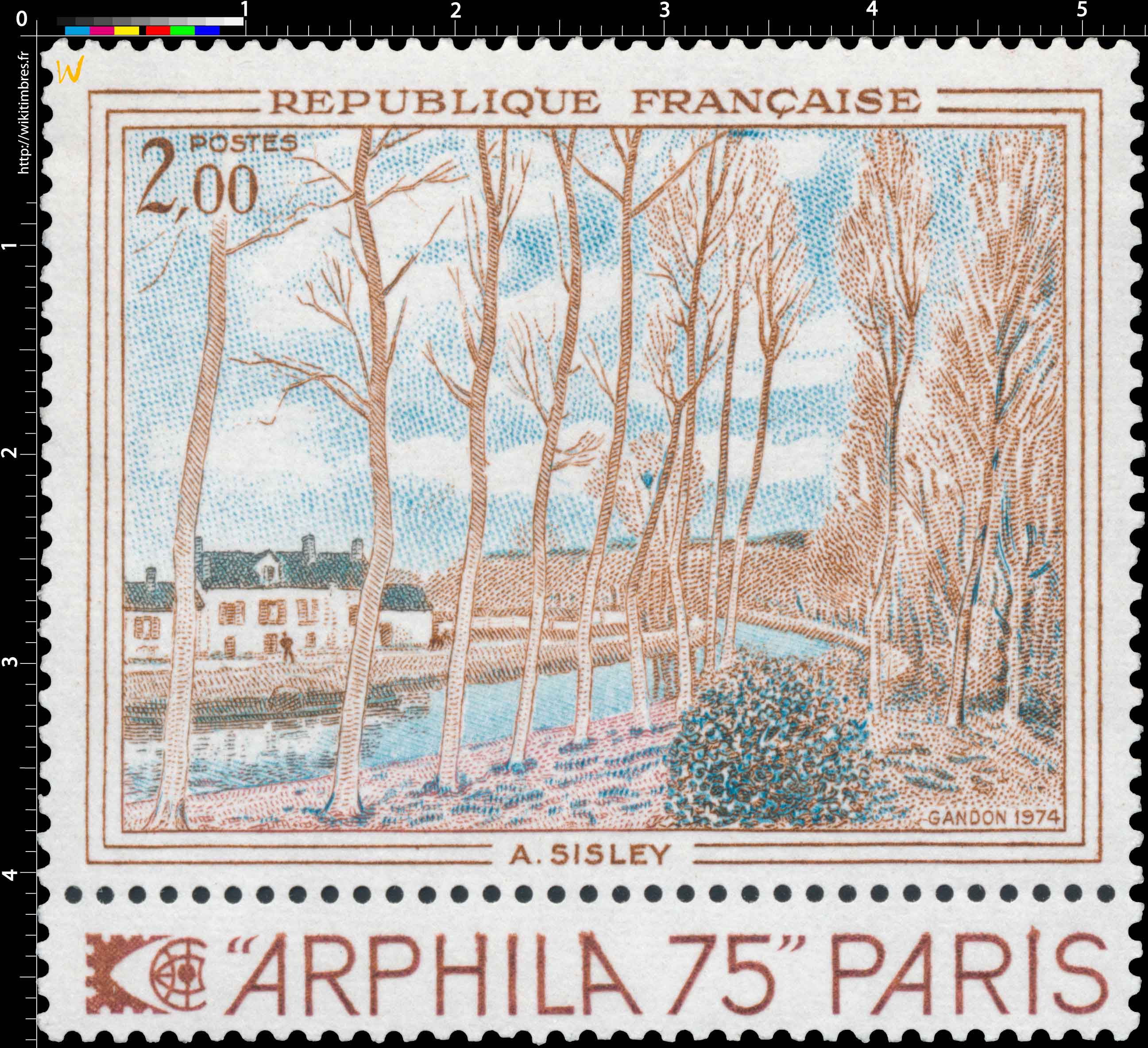 1974 A. SISLEY ARPHILA 75 PARIS
