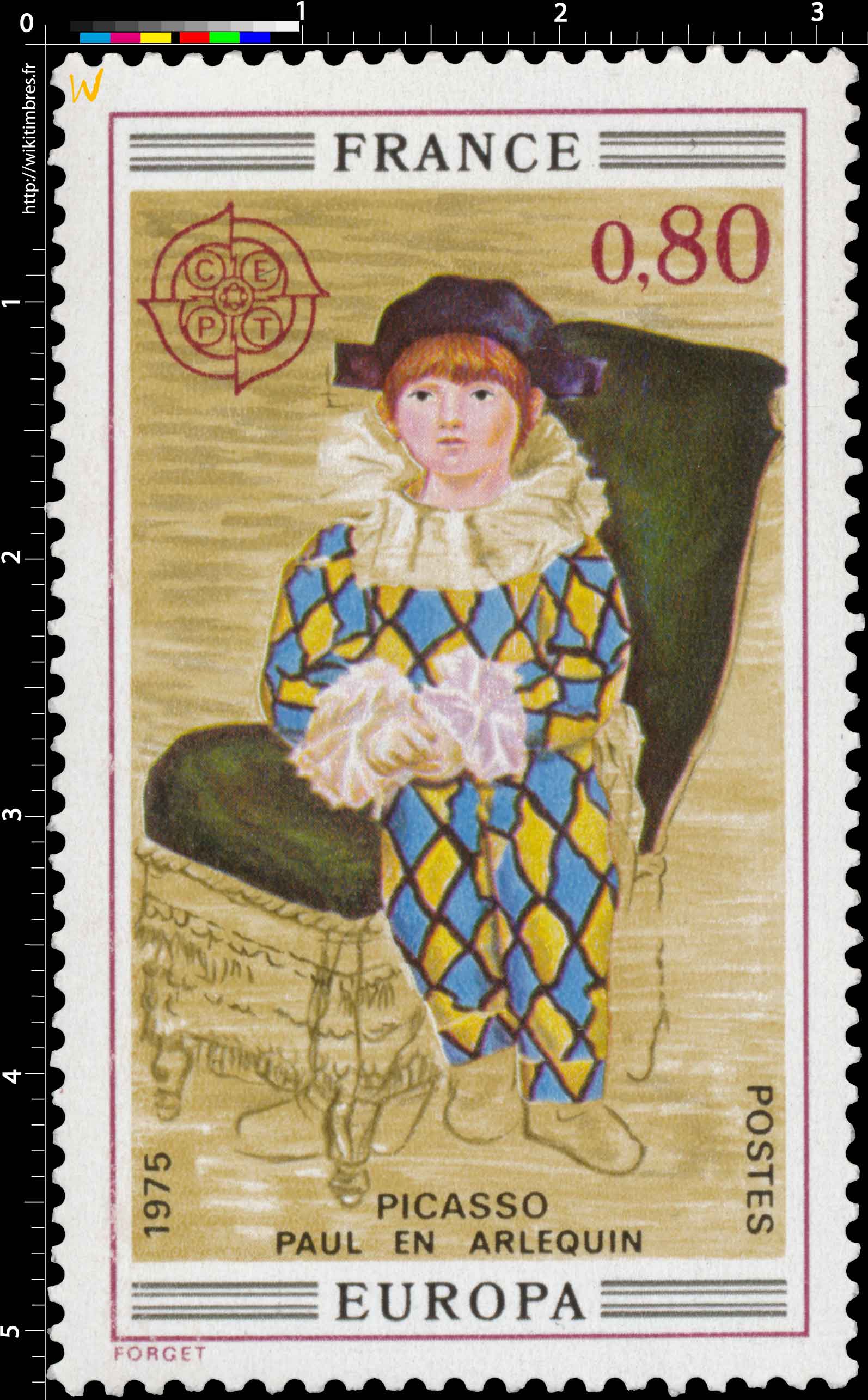 1975 EUROPA CEPT PICASSO PAUL EN ARLEQUIN
