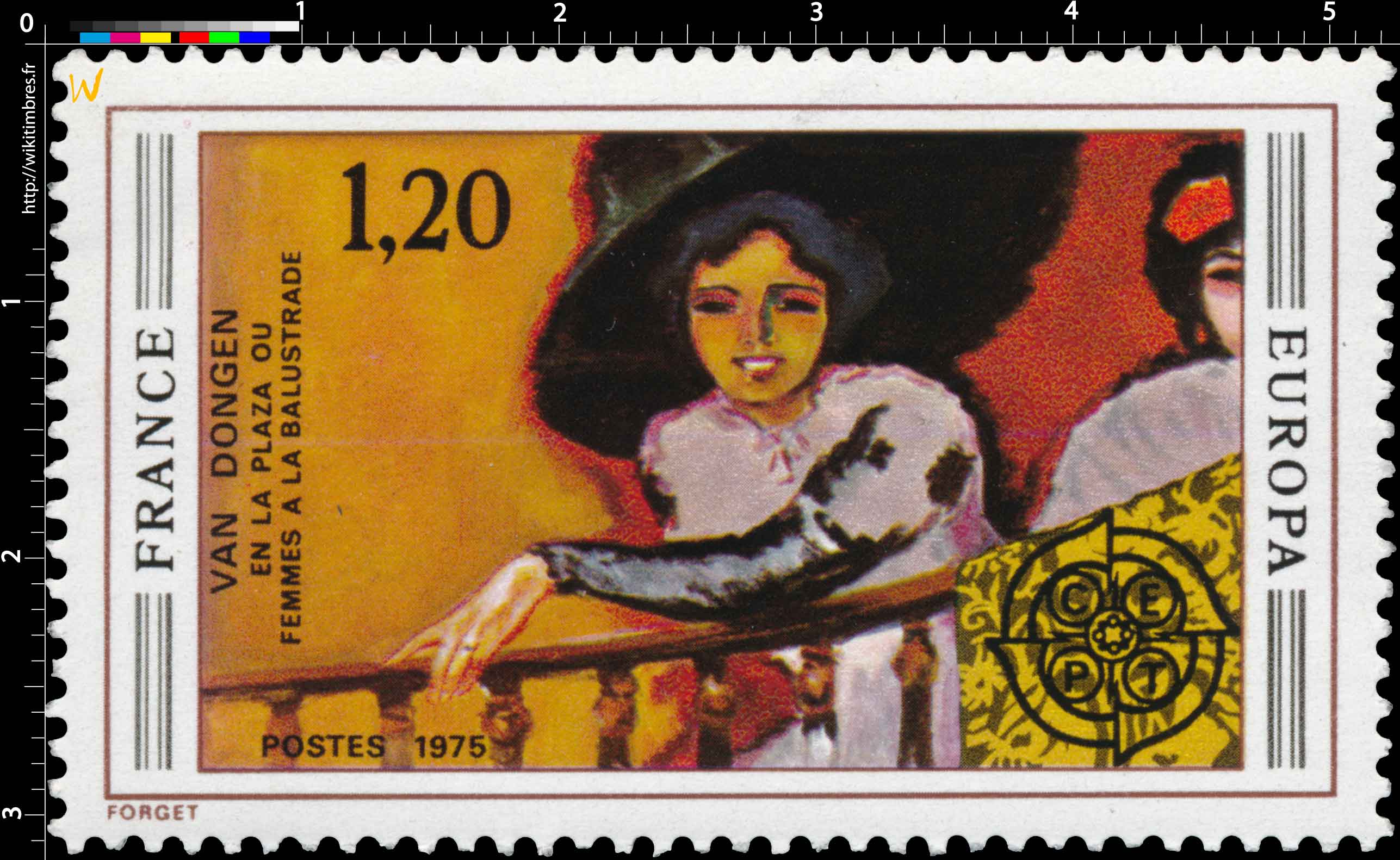1975 EUROPA CEPT VAN DONGEN EN LA PLAZA OU FEMMES À LA BALUSTRADE