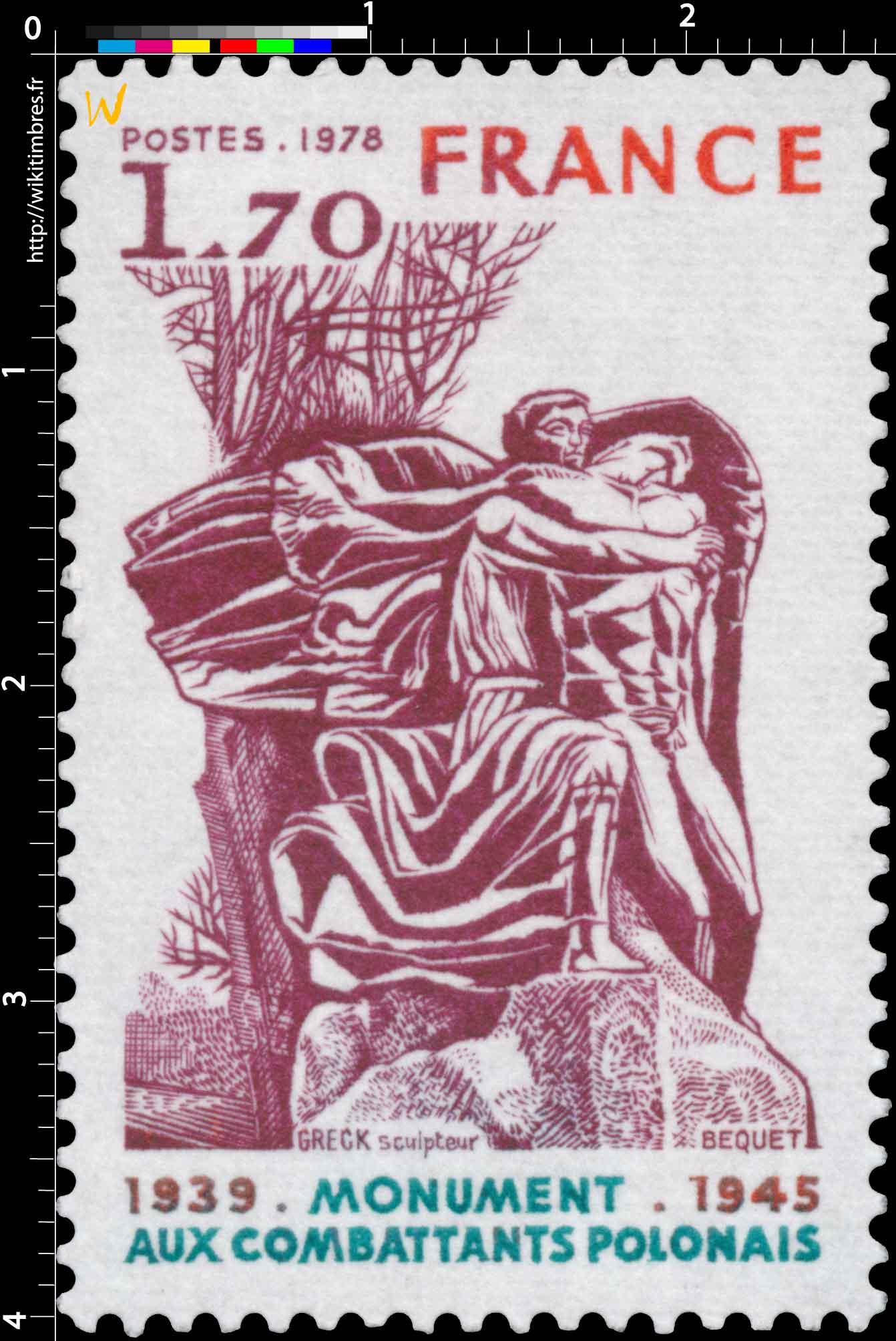 1978 MONUMENT AUX COMBATTANTS POLONAIS 1939-1945