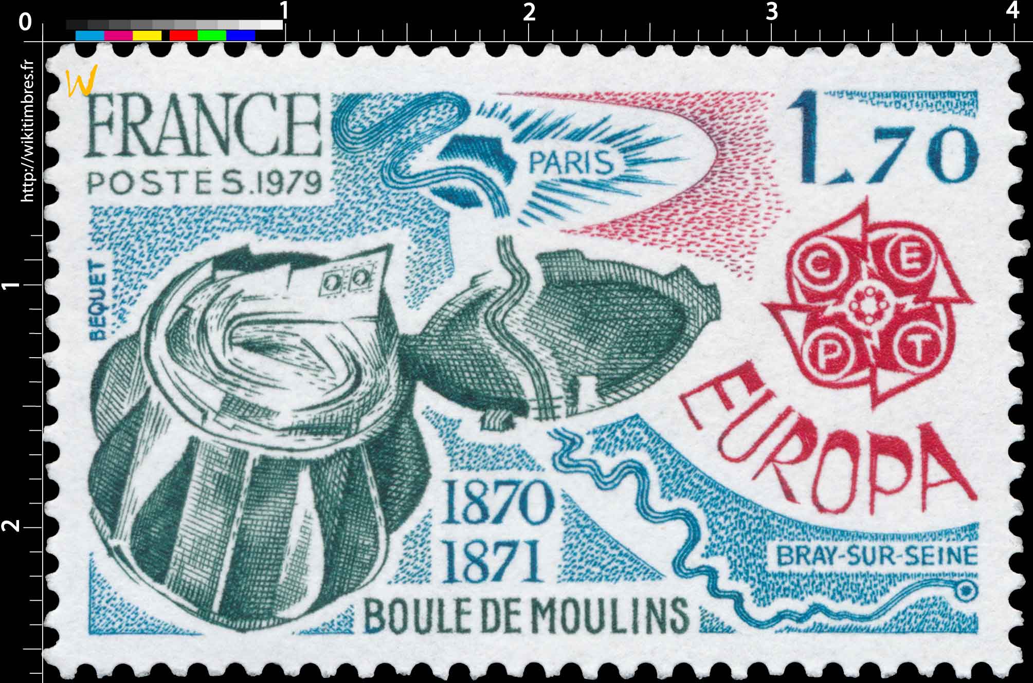 1979 EUROPA CEPT BOULE DE MOULINS 1870-1871 PARIS BRAY-SUR-SEINE