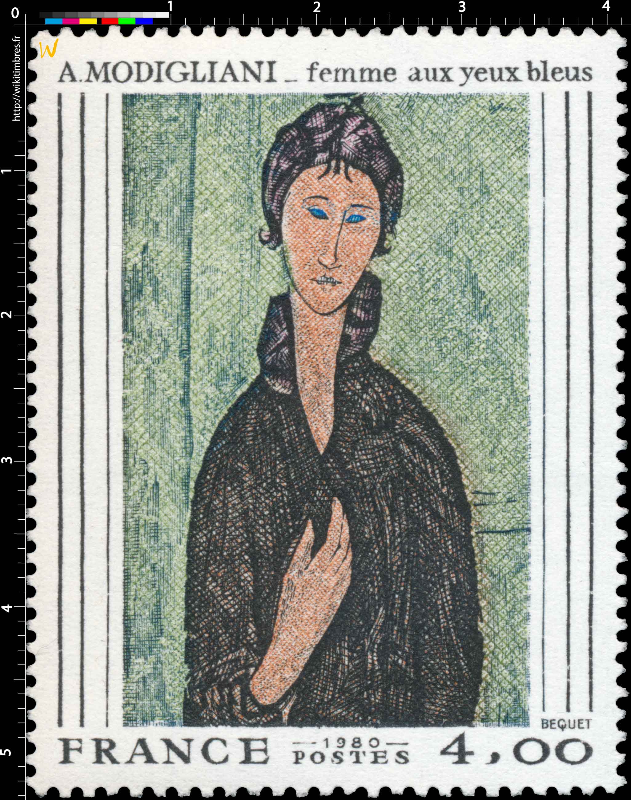 1980 A. MODIGLIANI _ femme aux yeux bleus