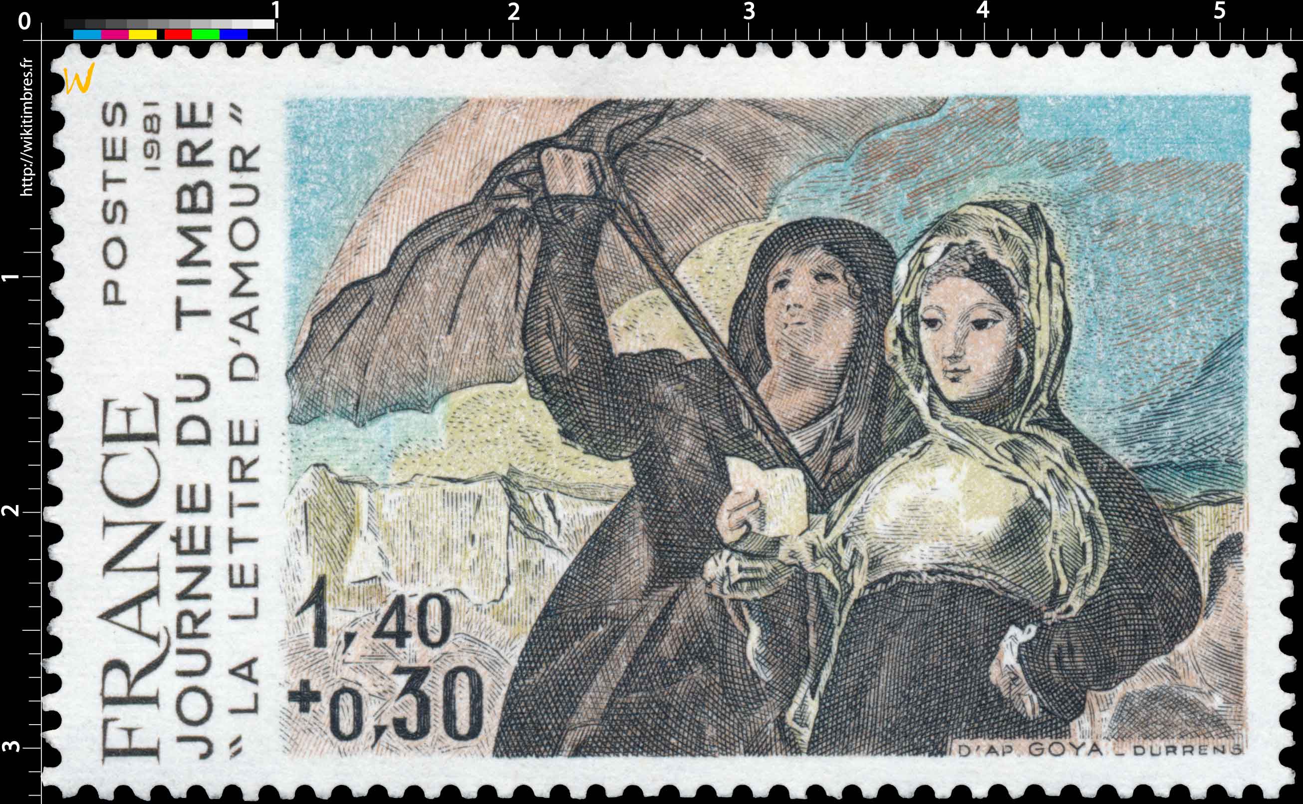 1981 JOURNÉE DU TIMBRE LA LETTRE D'AMOUR