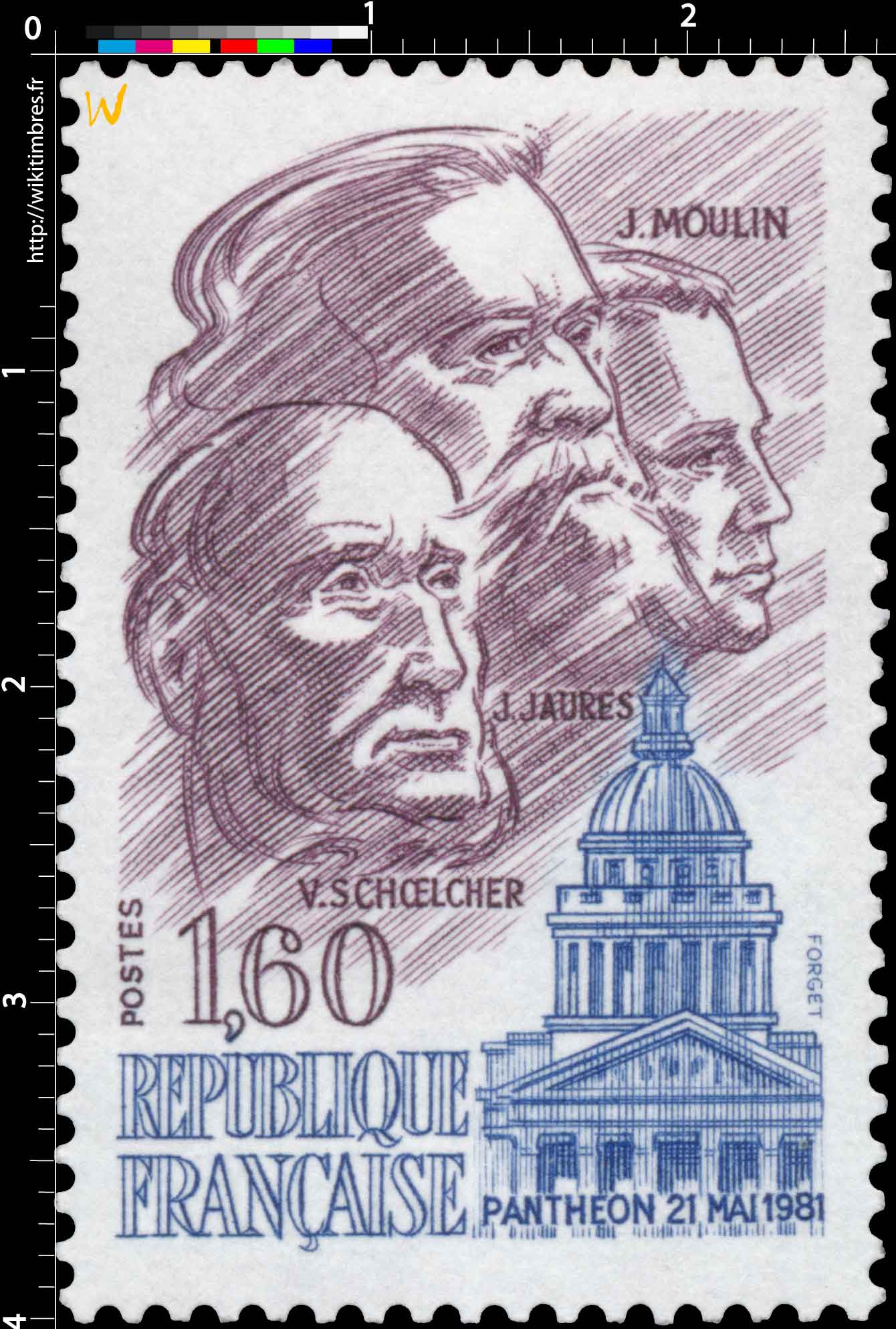 1981 PANTHÉON 21 MAI 1981 V. SCHOELCHER J. JAURÈS J. MOULIN