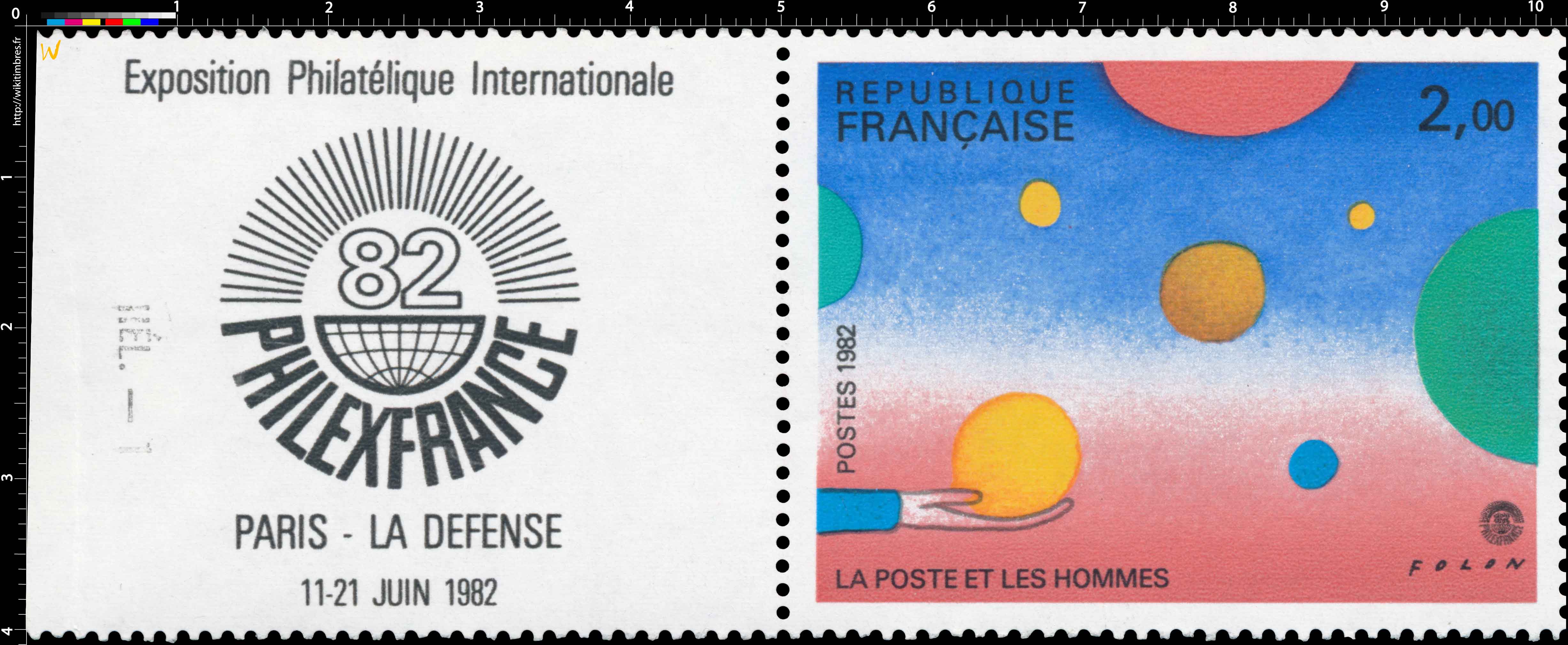 1982 LA POSTE ET LES HOMMES FOLON
