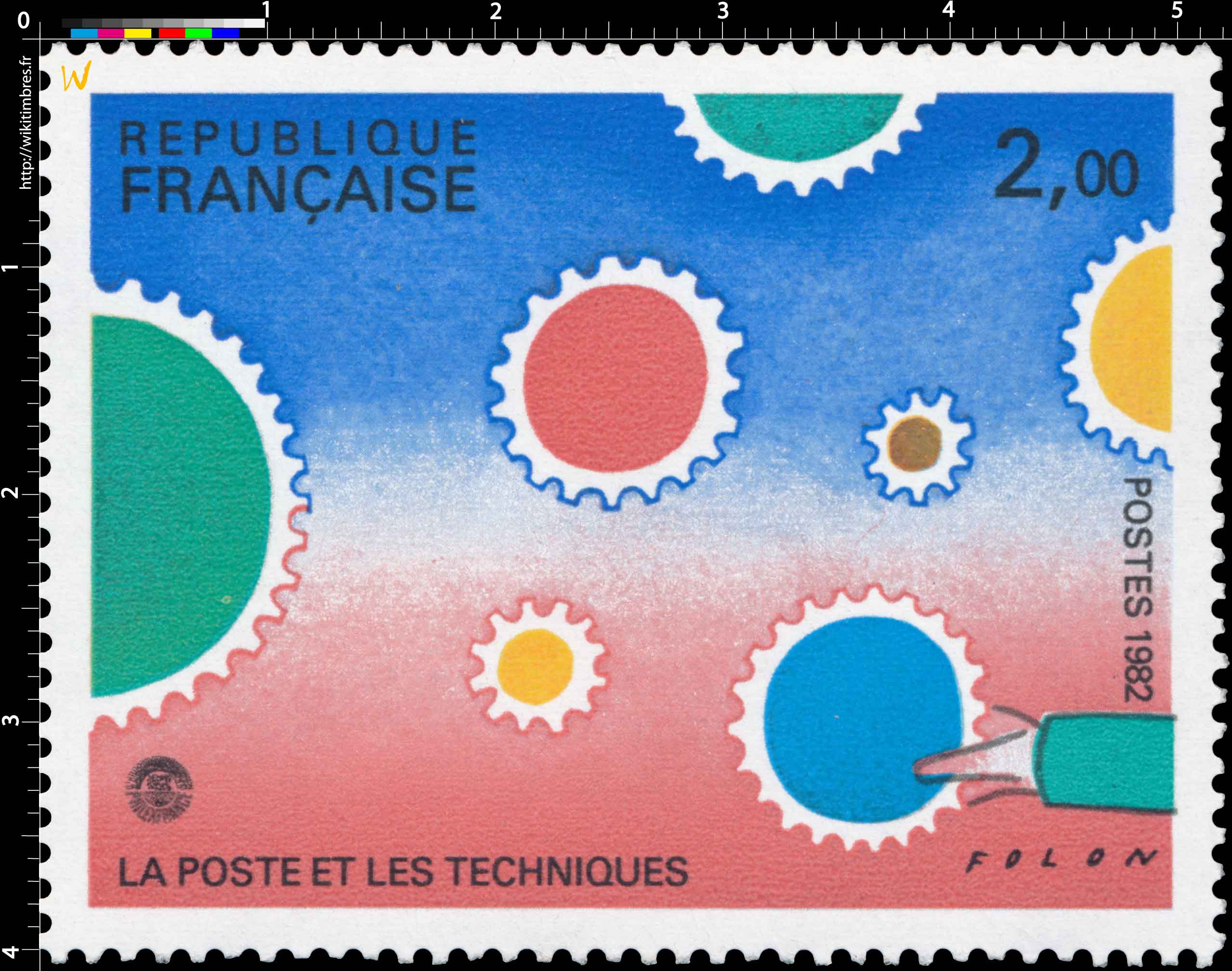 1982 LA POSTE ET LES TECHNIQUES FOLON