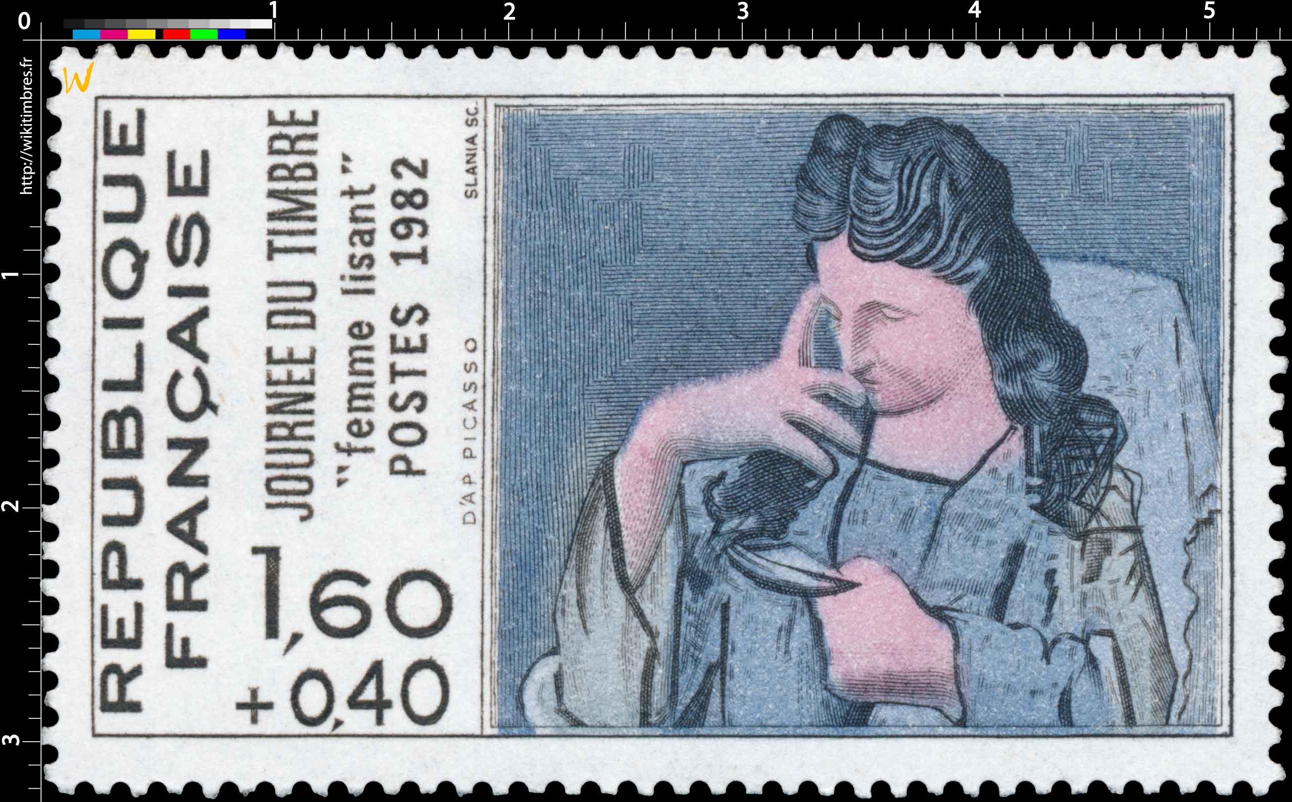 1982 JOURNÉE DU TIMBRE Femme lisant D'AP PICASSO