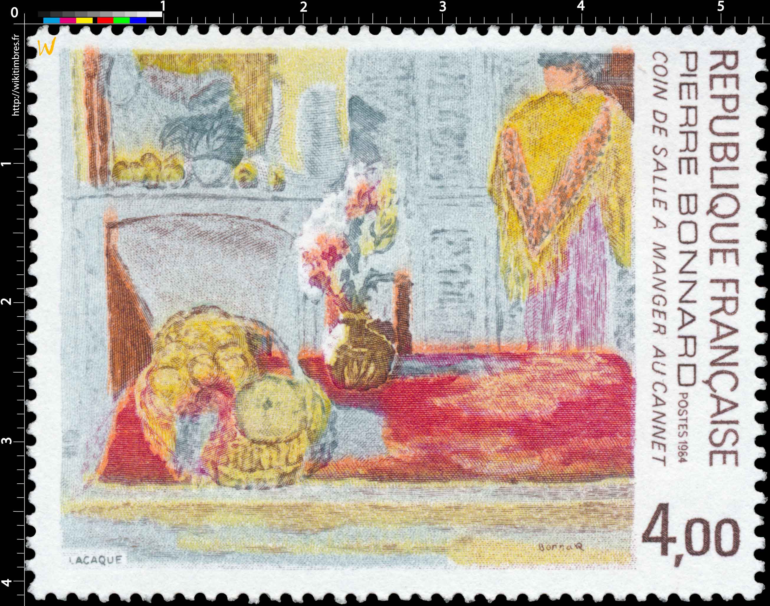 1984 PIERRE BONNARD COIN DE SALLE À MANGER AU CANNET
