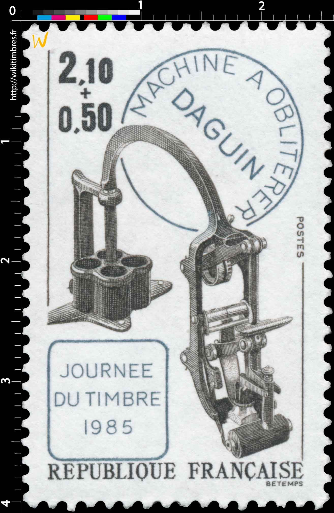 JOURNÉE DU TIMBRE 1985 MACHINE À OBLITÉRER DAGUIN
