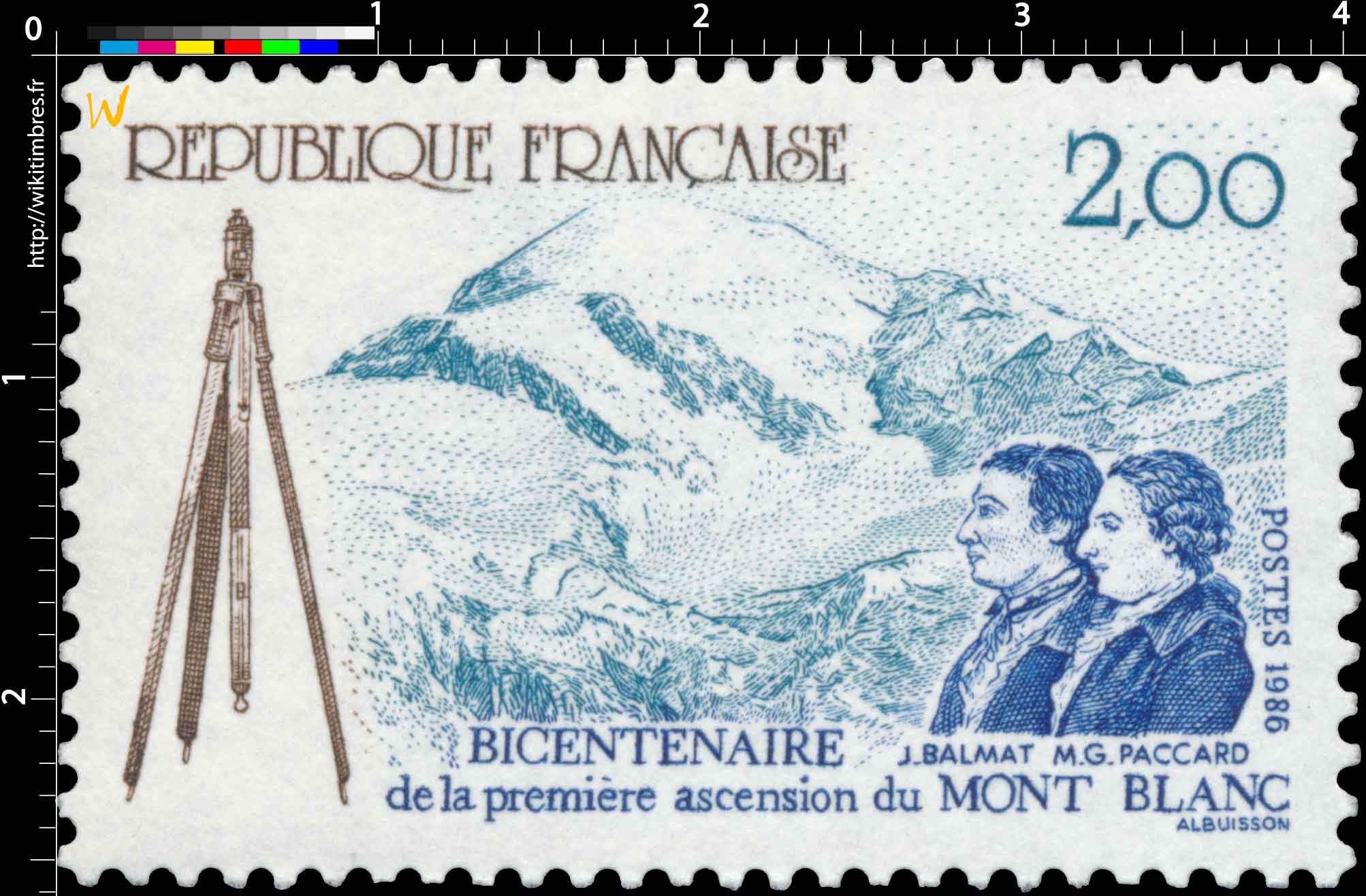 1986 BICENTENAIRE de la première ascension du MONT BLANC J. BALMAT M. G. PACCARD
