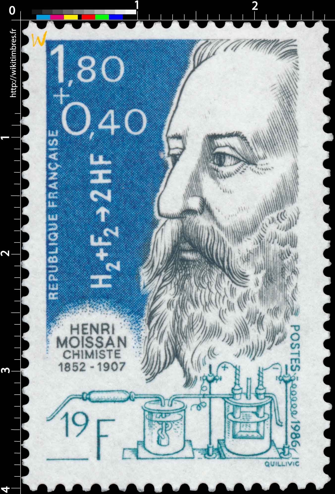 1986 HENRI MOISSAN CHIMISTE 1852-1907