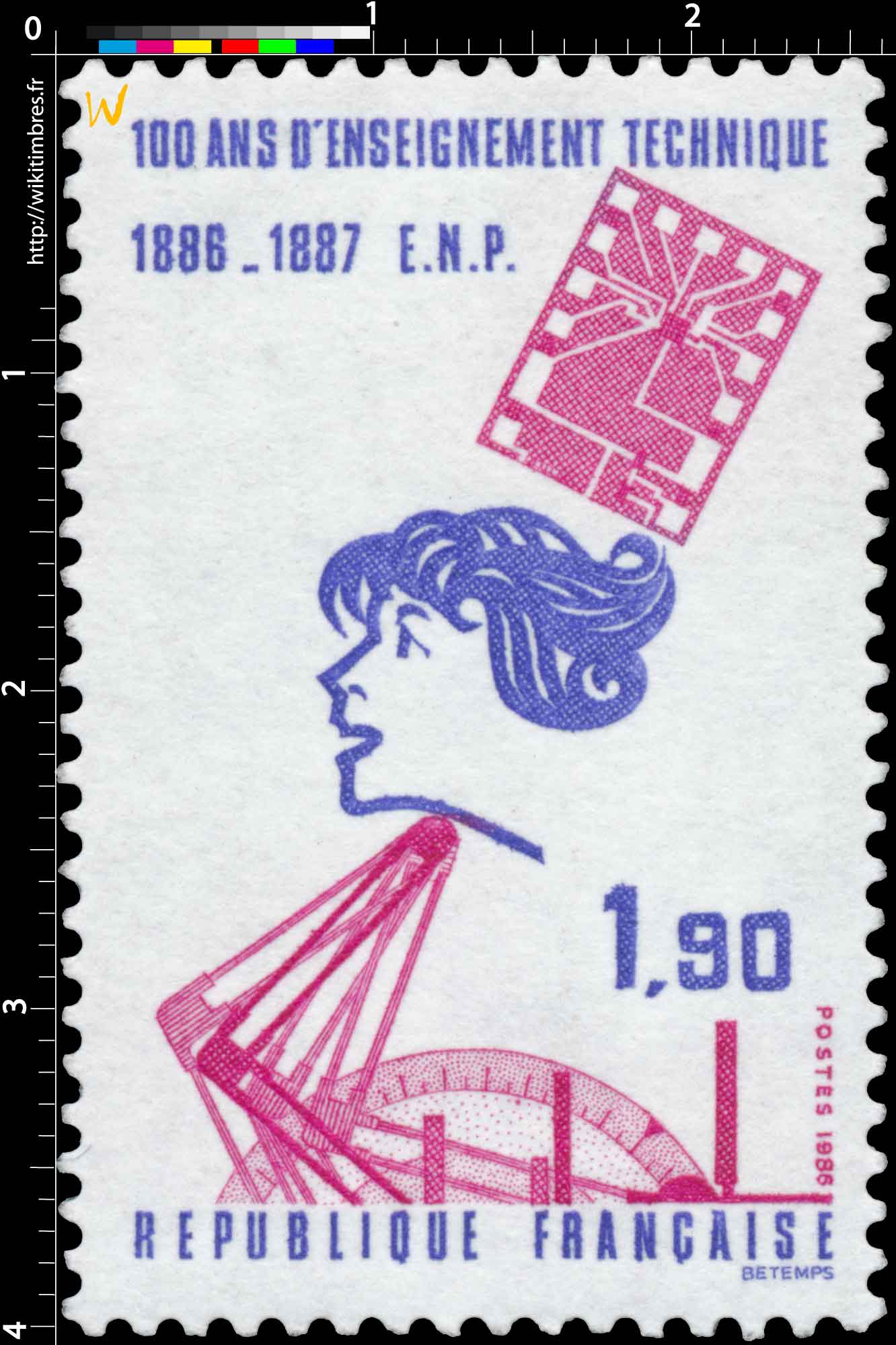 1986 100 ANS D'ENSEIGNEMENT TECHNIQUE 1886-1887 E.N.P