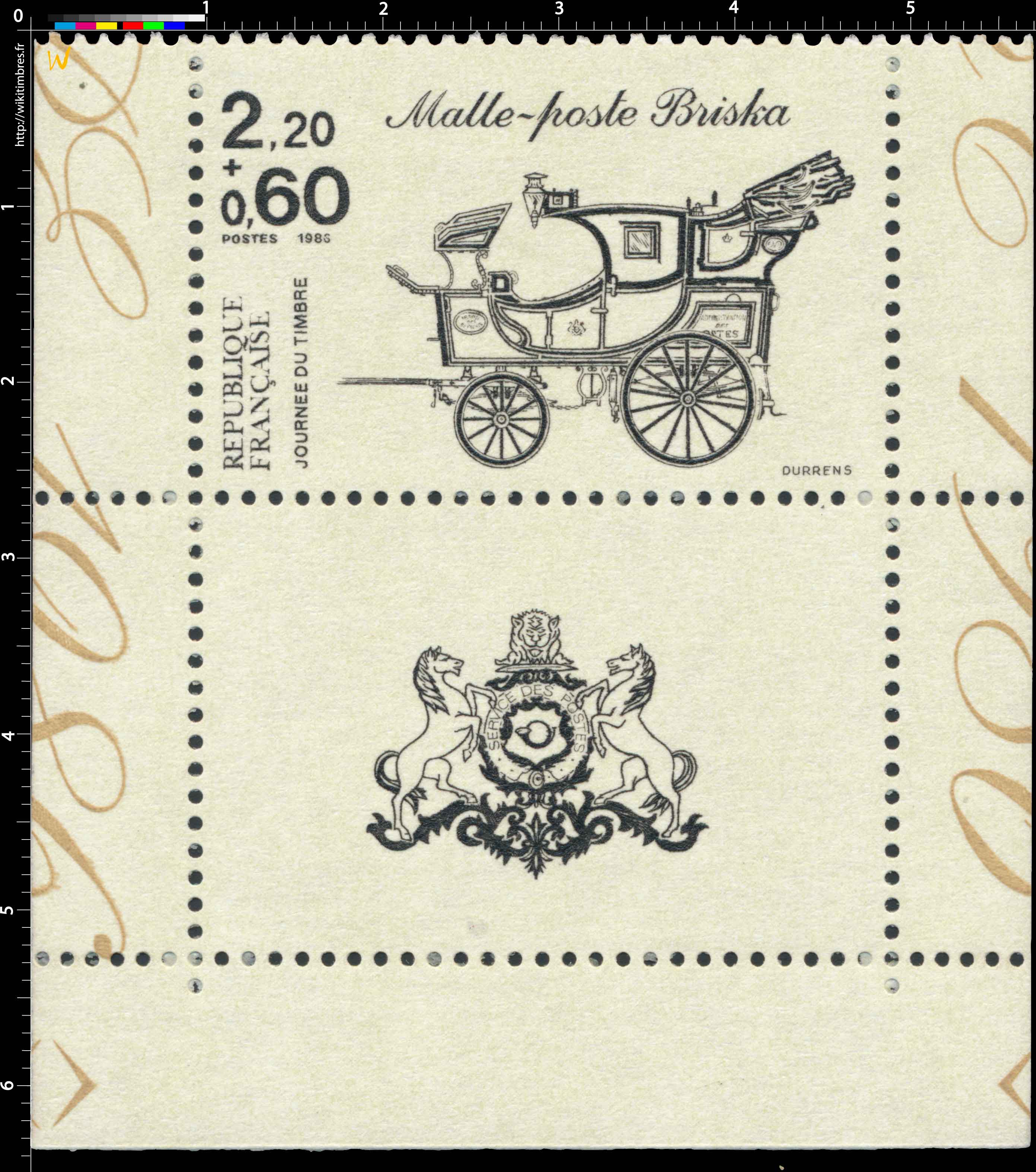 1986 JOURNÉE DU TIMBRE Malle-poste Briska