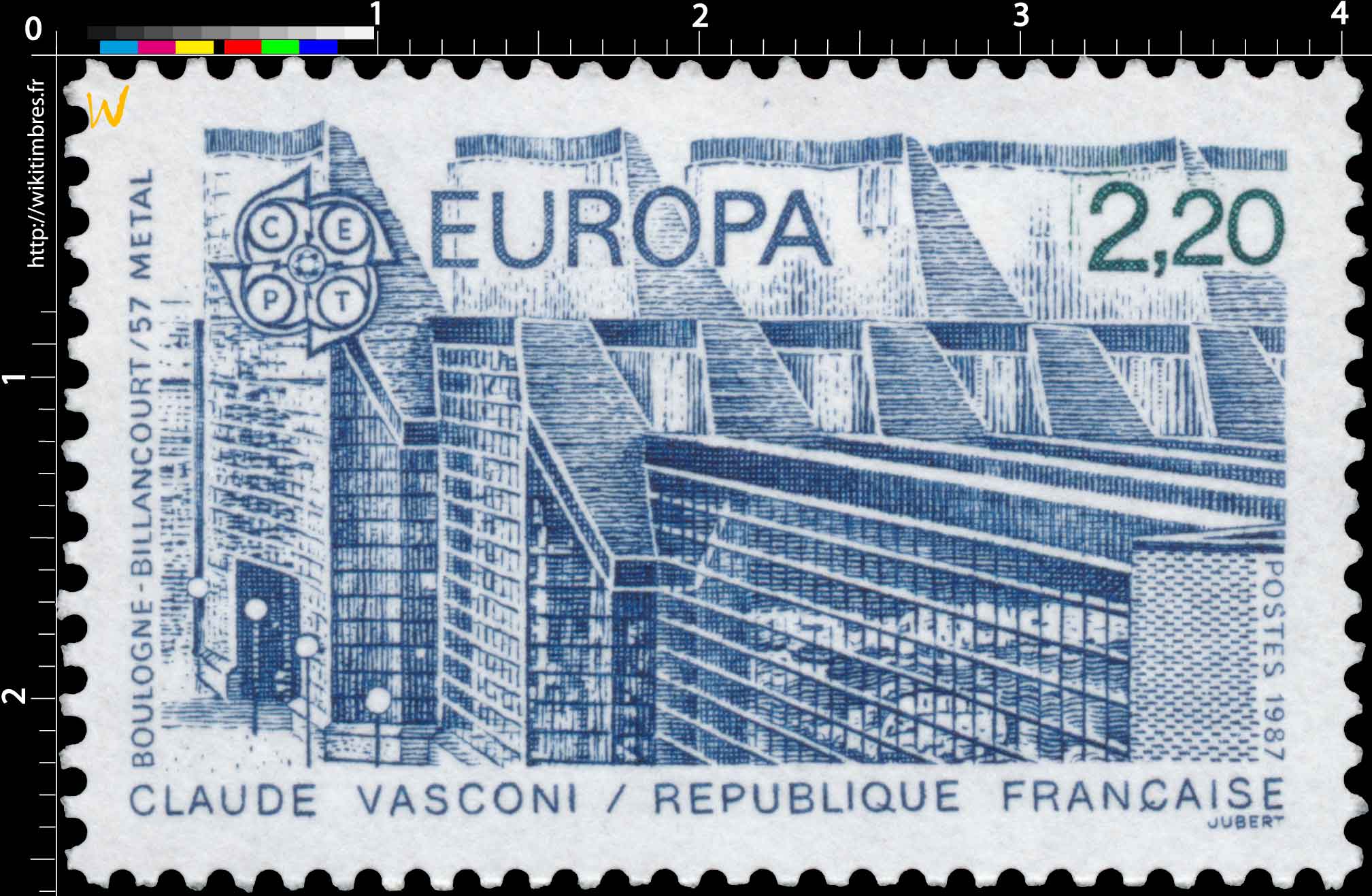 1987 EUROPA CEPT CLAUDE VASCONI BOULOGNE-BILLANCOURT/57 MÉTAL