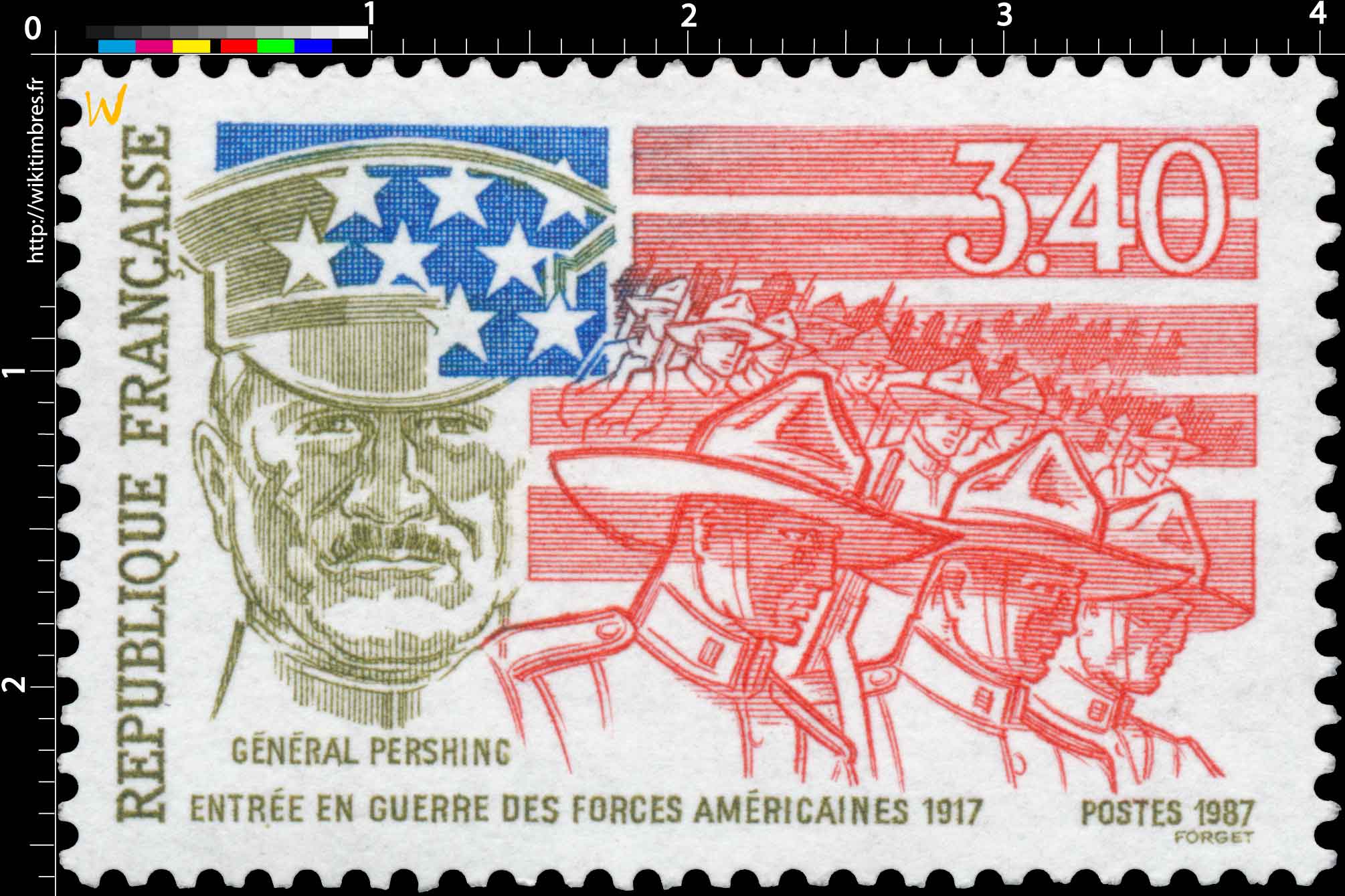 1987 GENERAL PERSHING ENTRÉE EN GUERRE DES FORCES AMÉRICAINES 1917