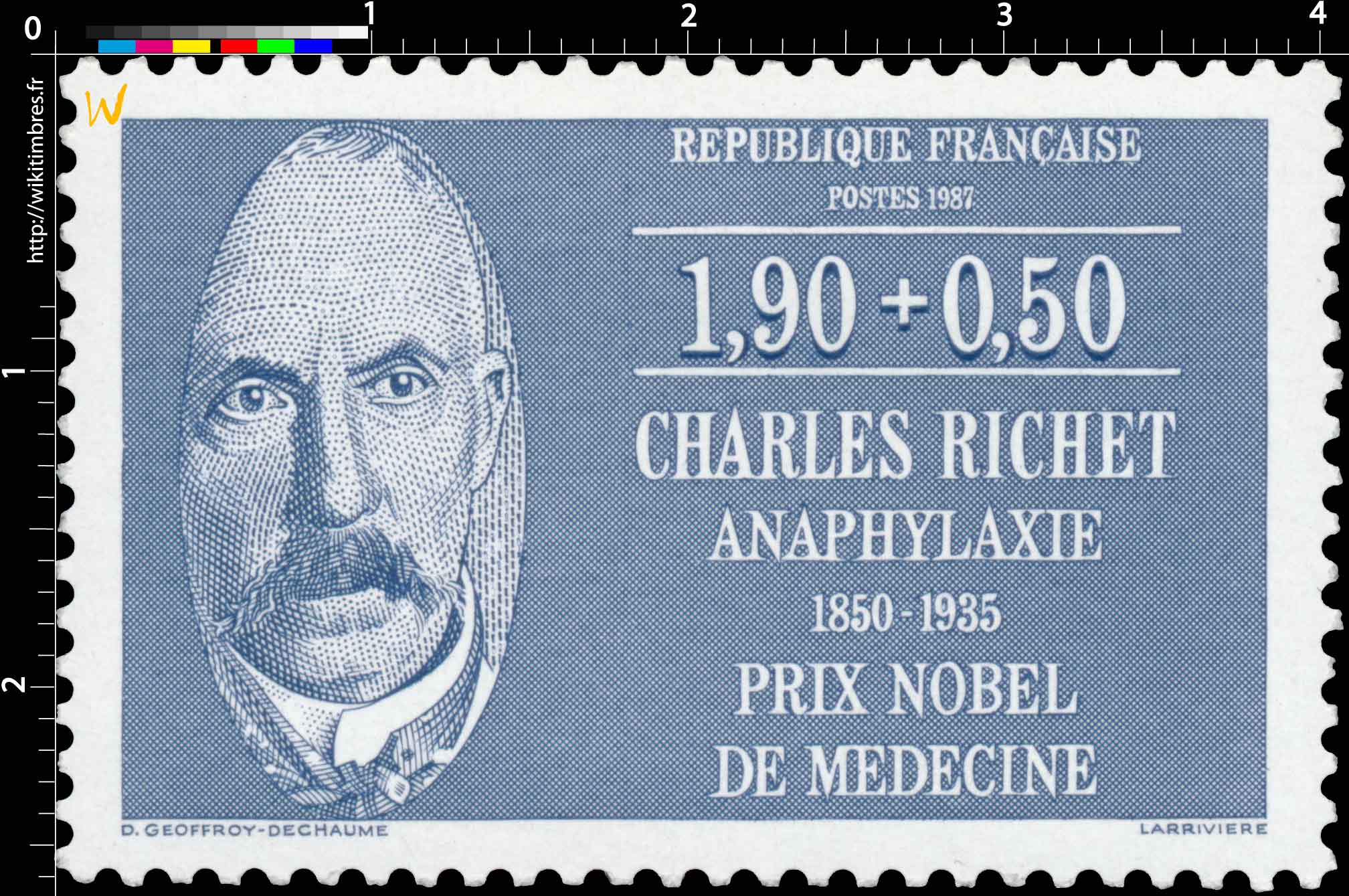 1987 CHARLES RICHET ANAPHYLAXIE 1850-1935 PRIX NOBEL DE MÉDECINE