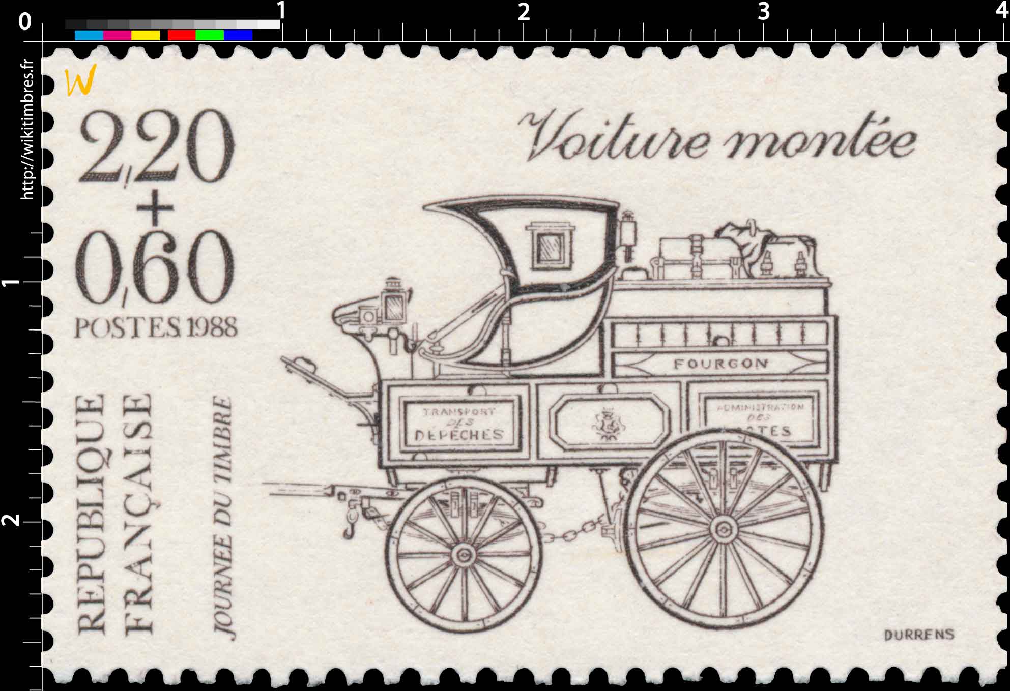 1988 JOURNÉE DU TIMBRE Voiture montée