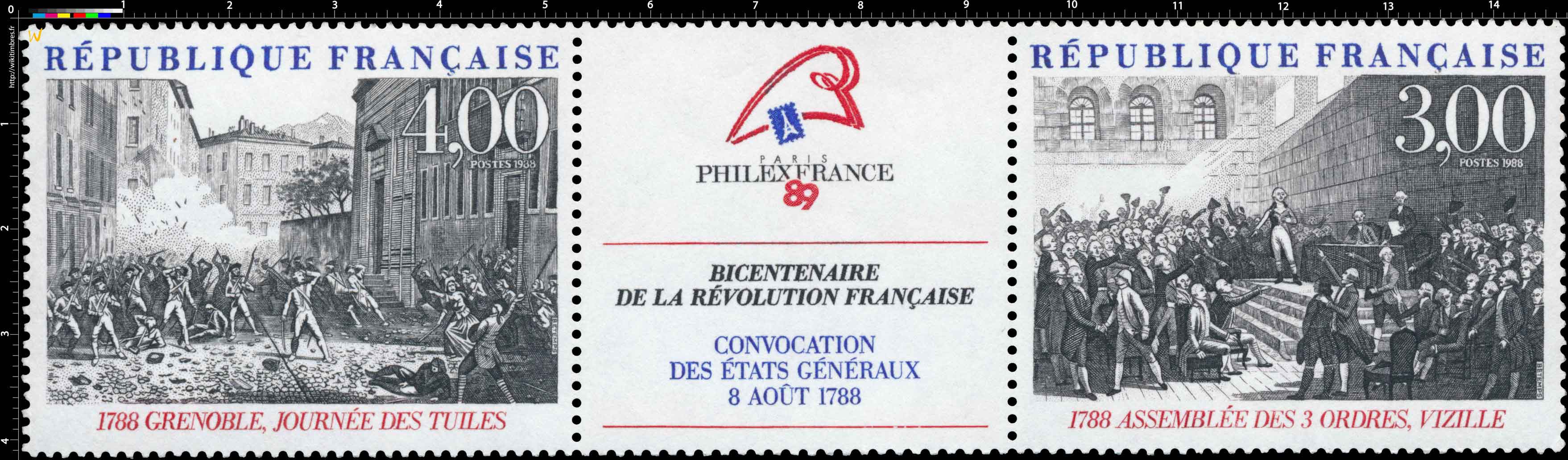 PHILEXFRANCE 89 BICENTENAIRE DE LA RÉVOLUTION FRANÇAISE CONVOCATION DES ÉTATS GÉNÉRAUX
