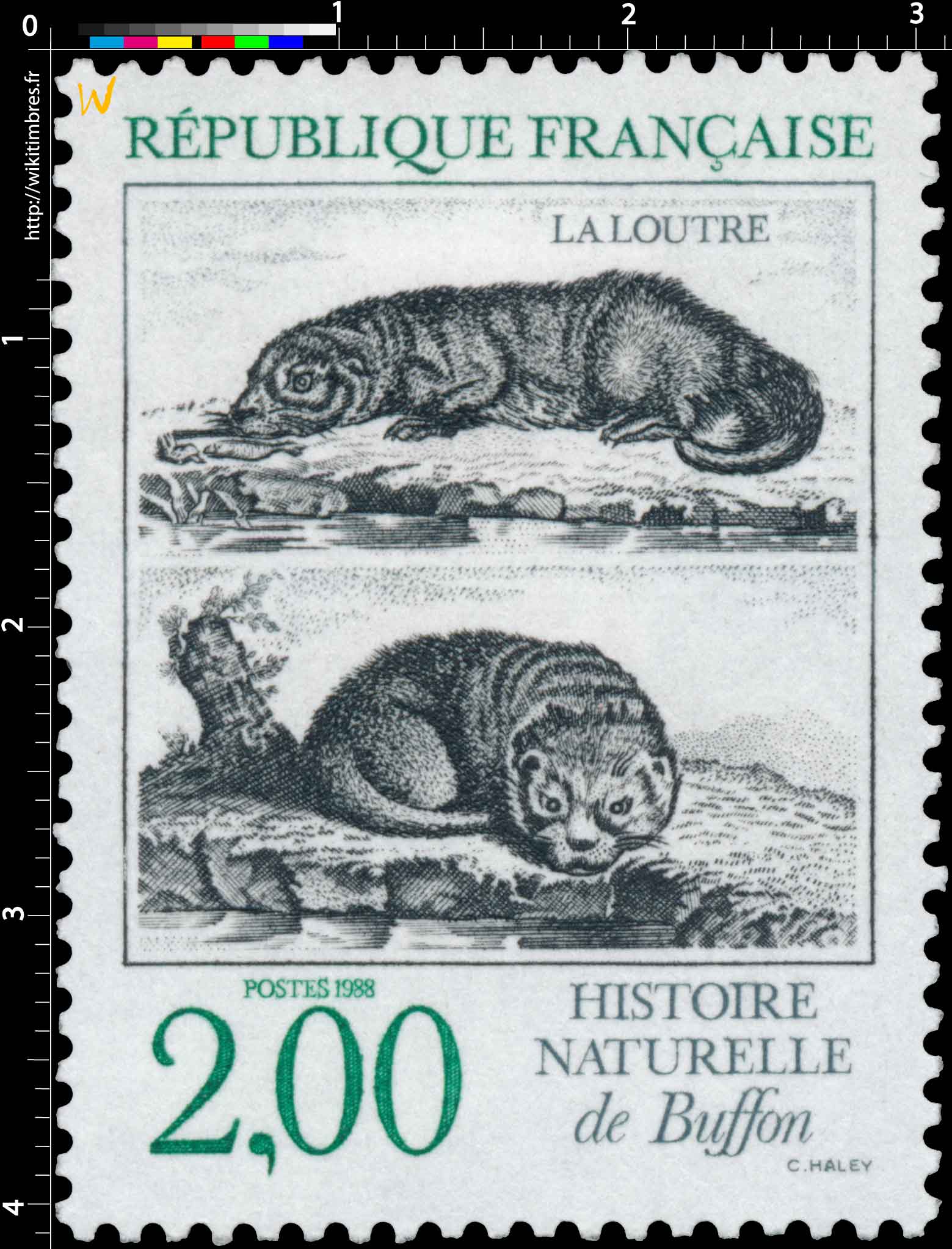 1988 HISTOIRE NATURELLE de Buffon LA LOUTRE