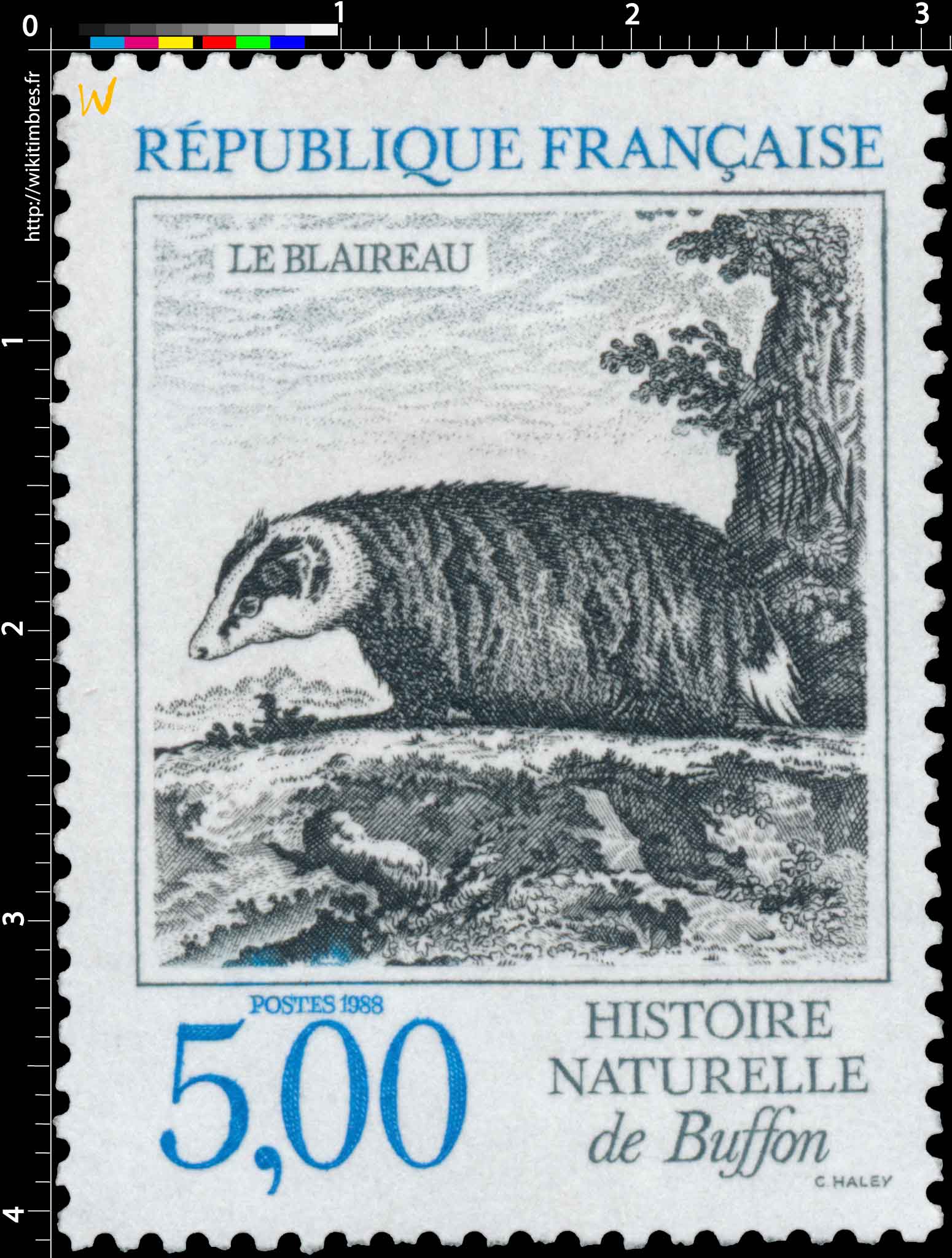 1988 HISTOIRE NATURELLE de Buffon LE BLAIREAU