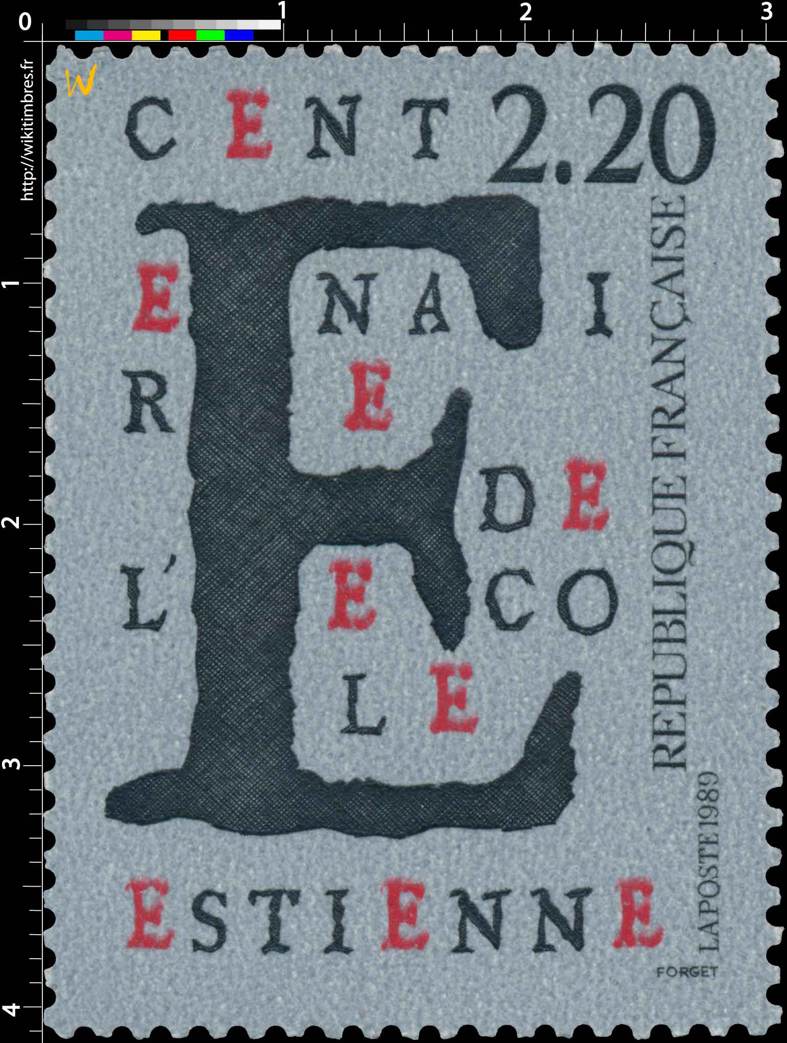1989 CENTENAIRE DE L'ÉCOLE ESTIENNE