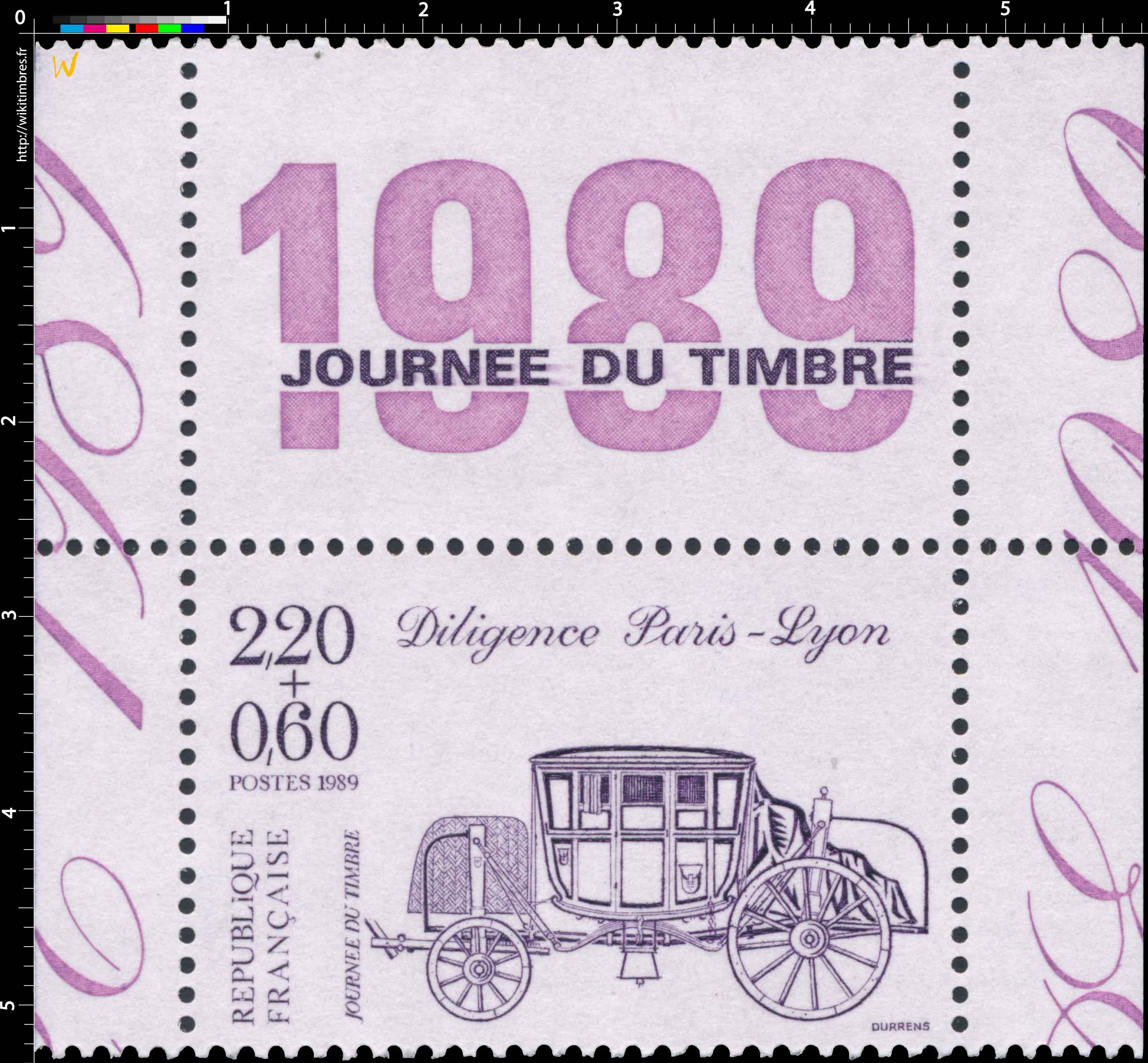 1989 JOURNÉE DU TIMBRE Diligence Paris-Lyon