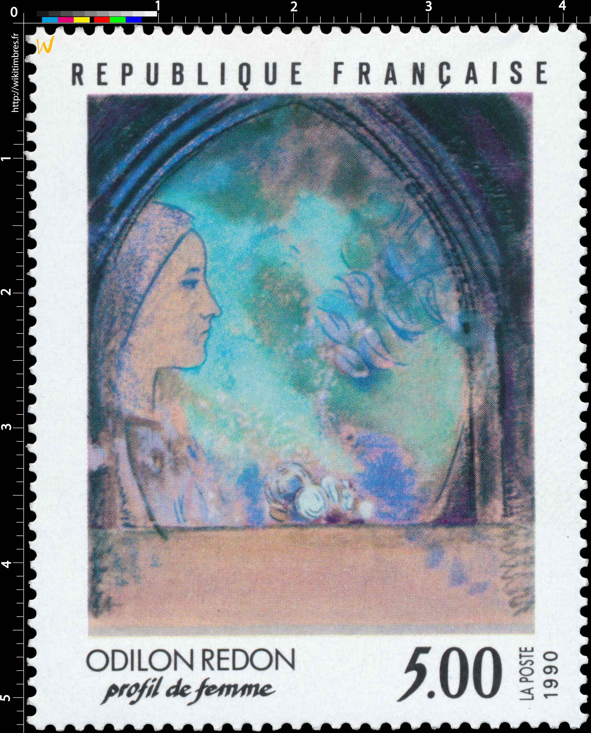 1990 ODILON REDON profil de femme