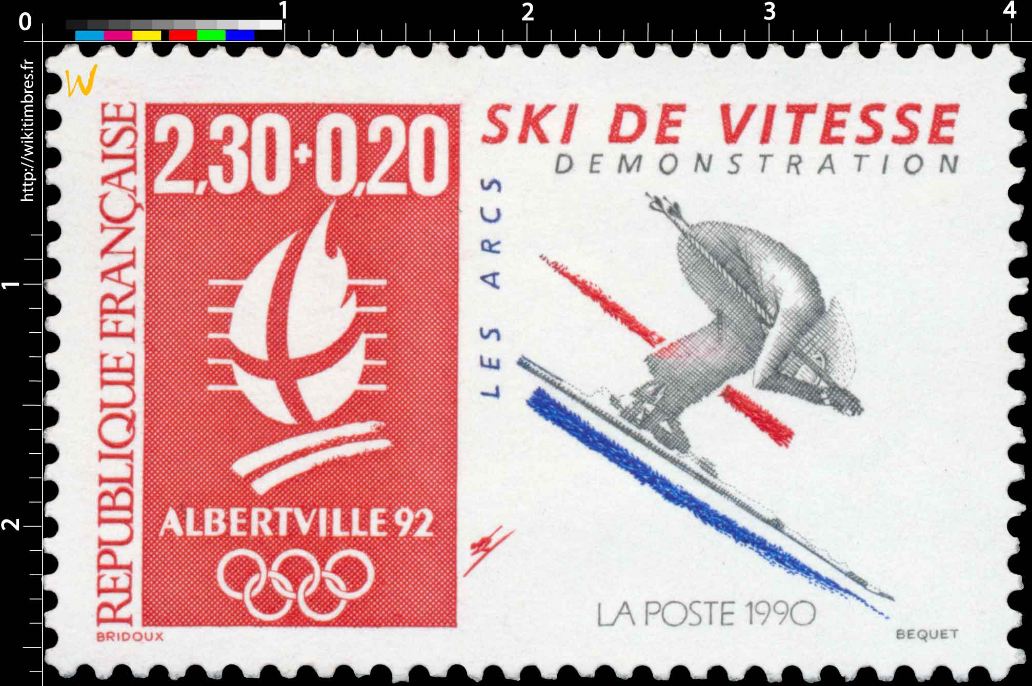 1990 ALBERTVILLE 92 SKI DE VITESSE DÉMONSTRATION LES ARCS