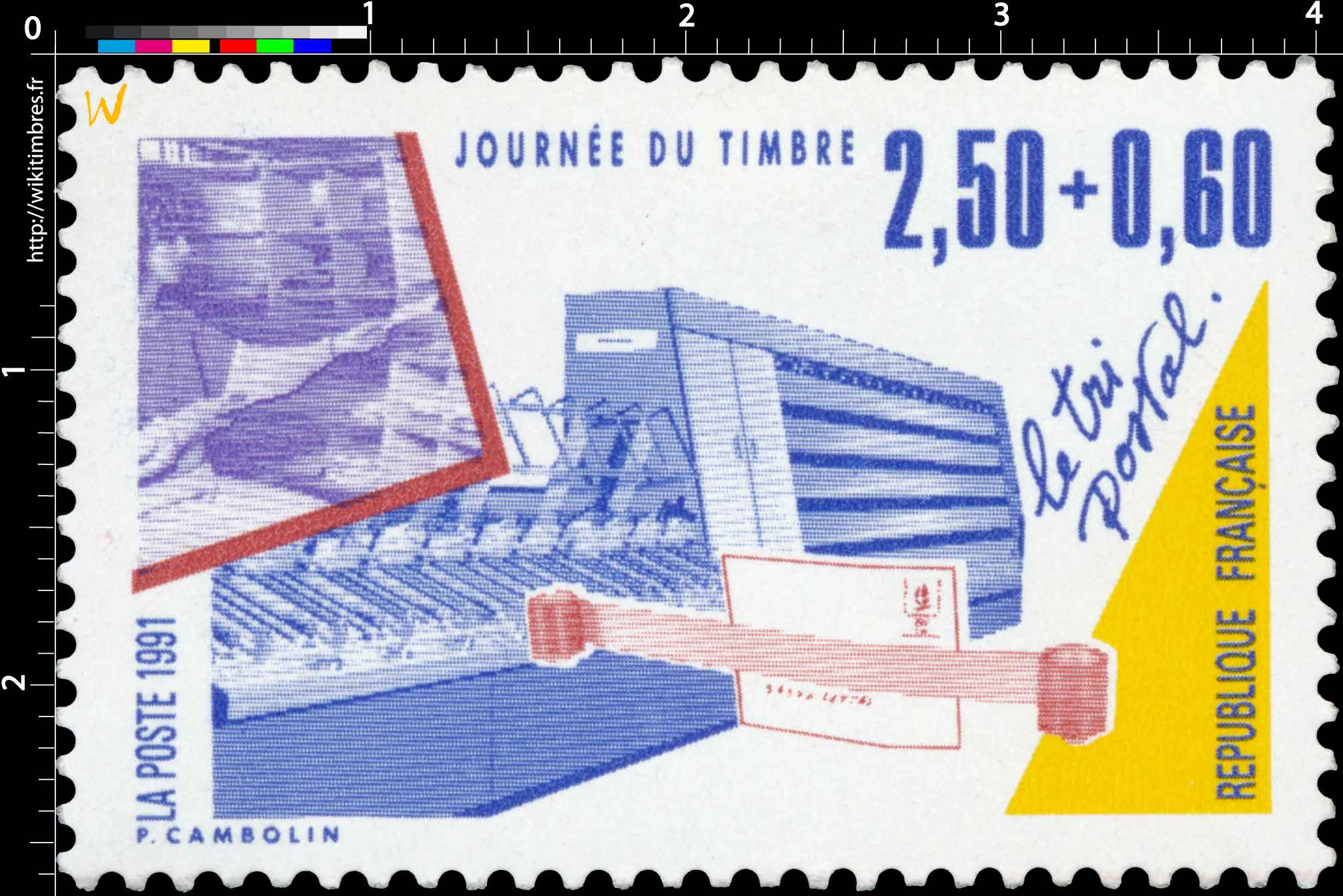 1991 JOURNÉE DU TIMBRE Le tri postal
