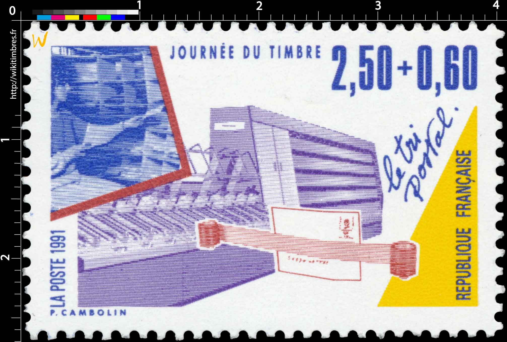 1991 JOURNÉE DU TIMBRE Le tri postal