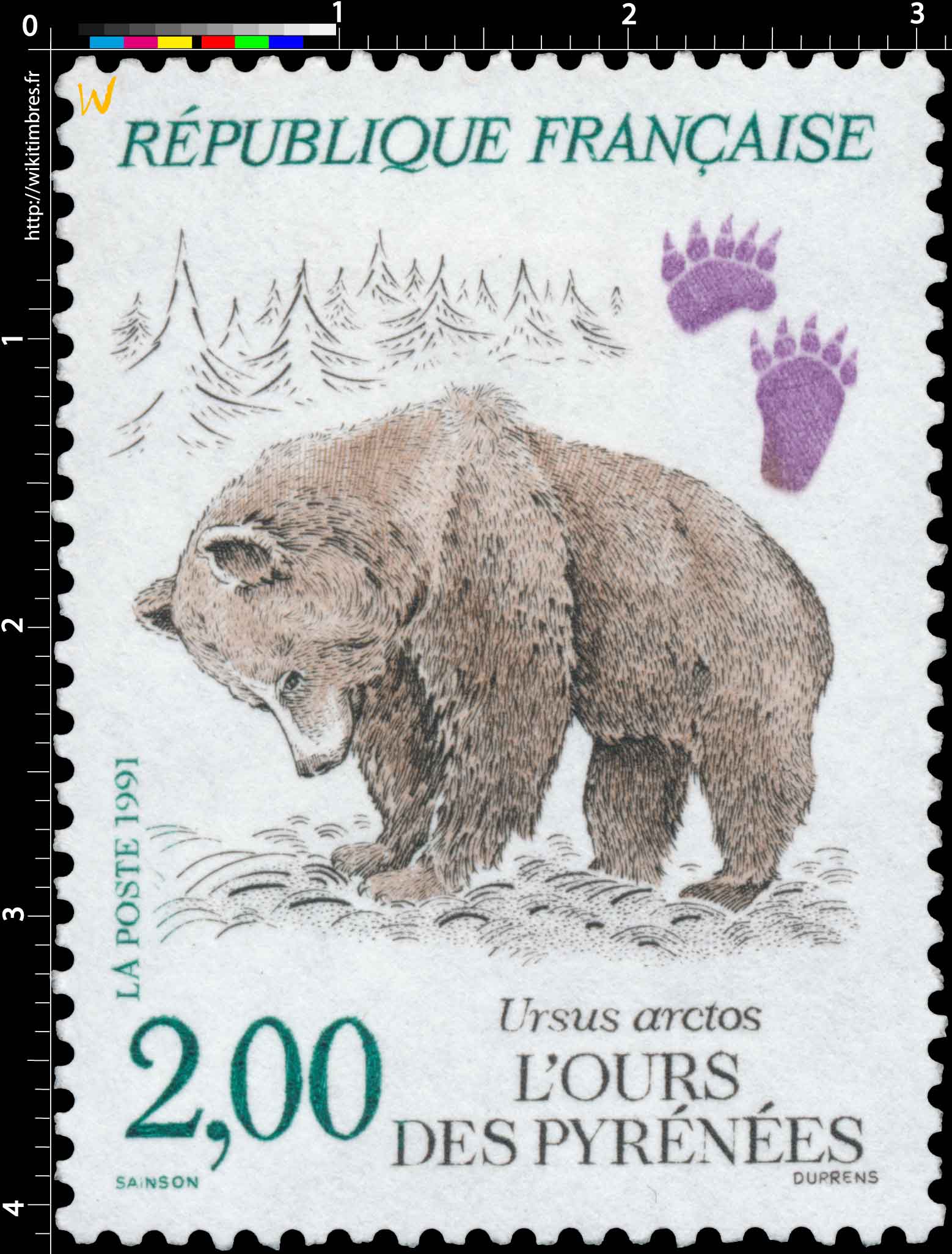 1991 L'OURS DES PYRÉNÉES Ursus arctos