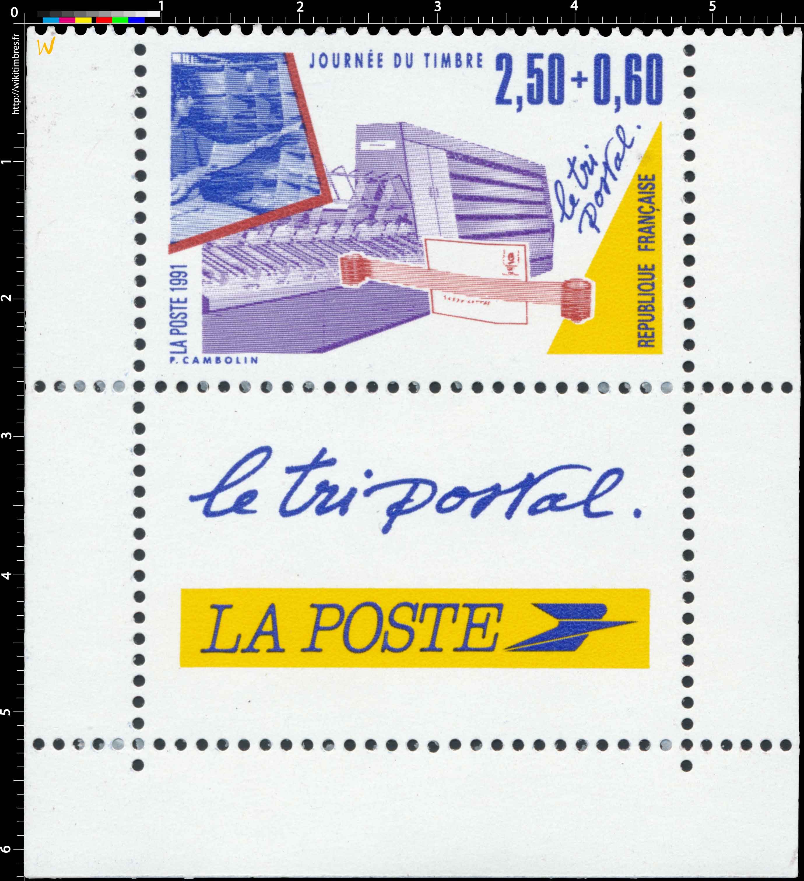 1991 JOURNÉE DU TIMBRE Le tri postal