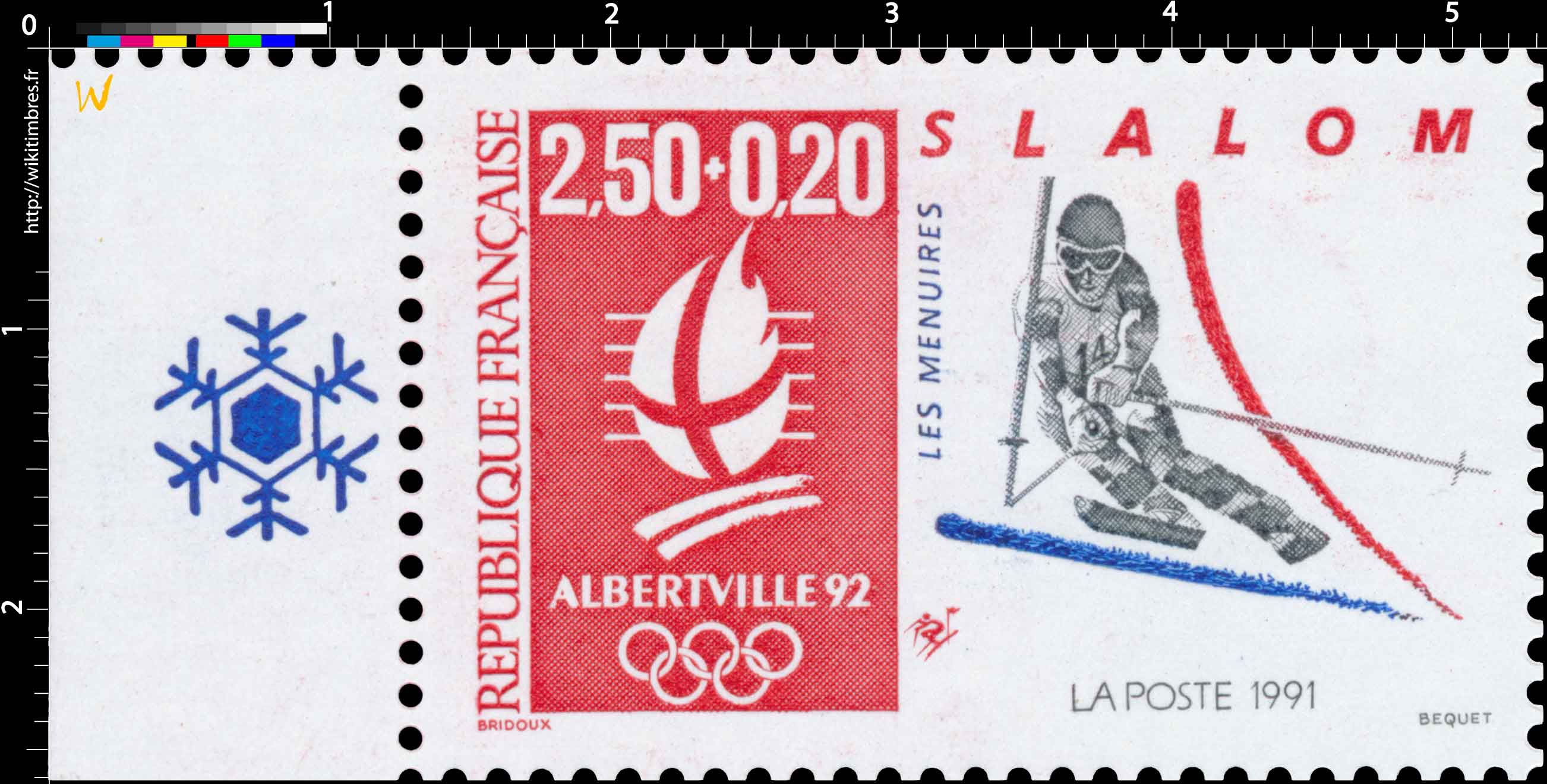 1991 ALBERTVILLE 92. JEUX OLYMPIQUES D'HIVER, SLALOM. T