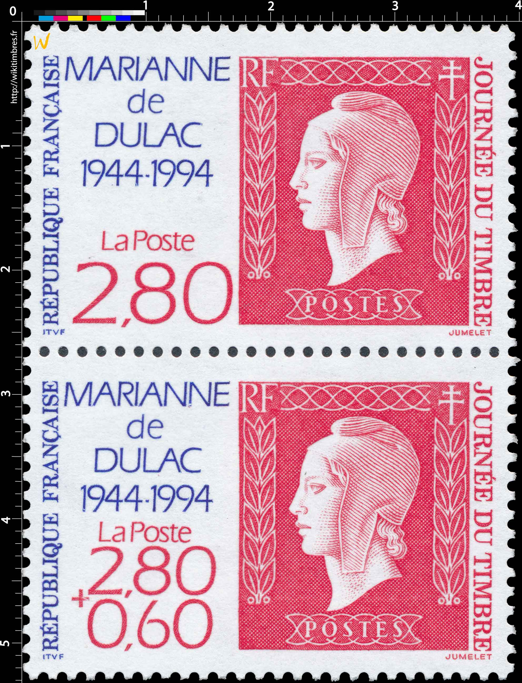 JOURNÉE DU TIMBRE MARIANNE de DULAC 1944-1994