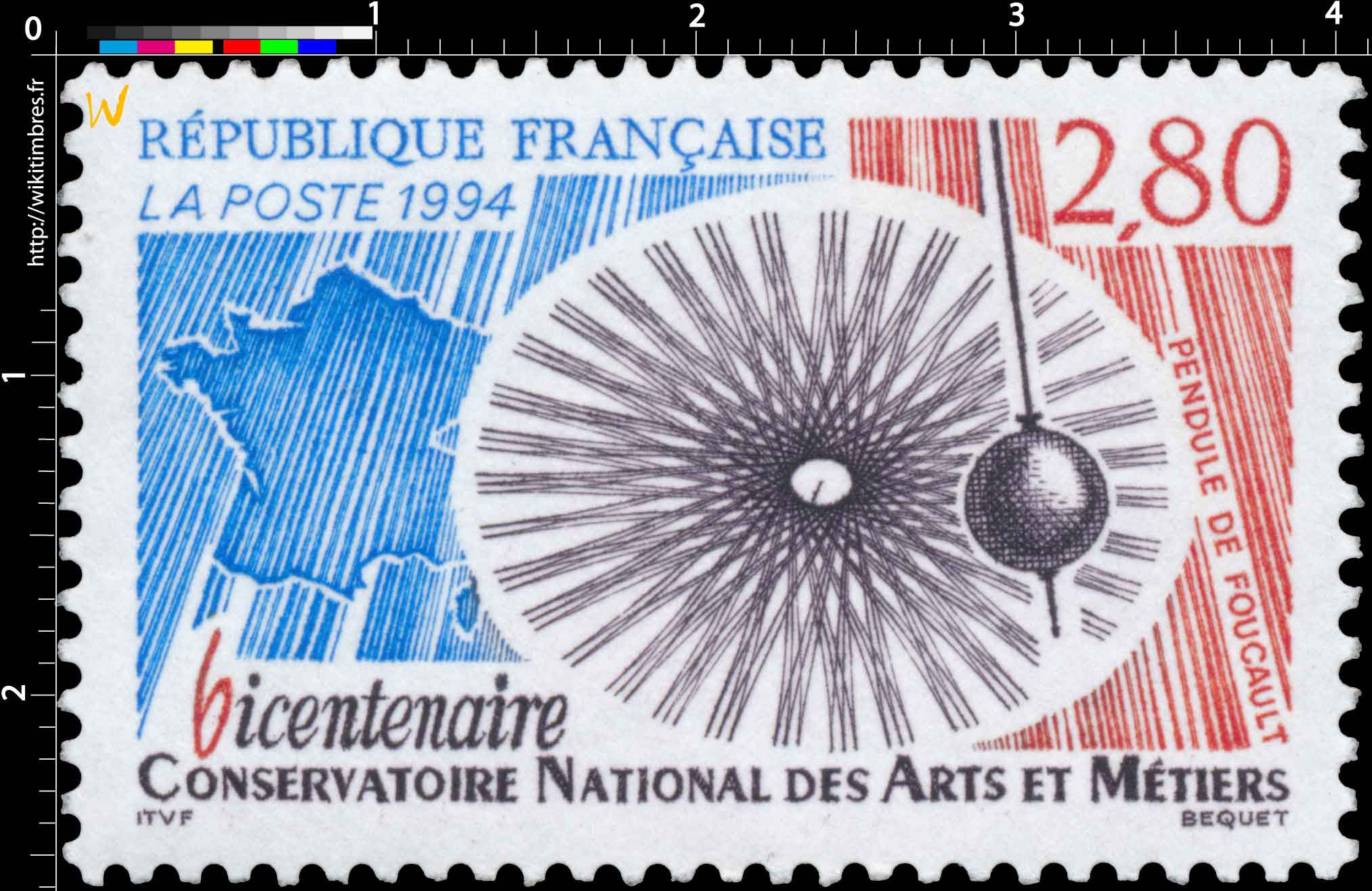 1994 bicentenaire CONSERVATOIRE NATIONAL DES ARTS ET MÉTIERS PENDULE DE FOUCAULT