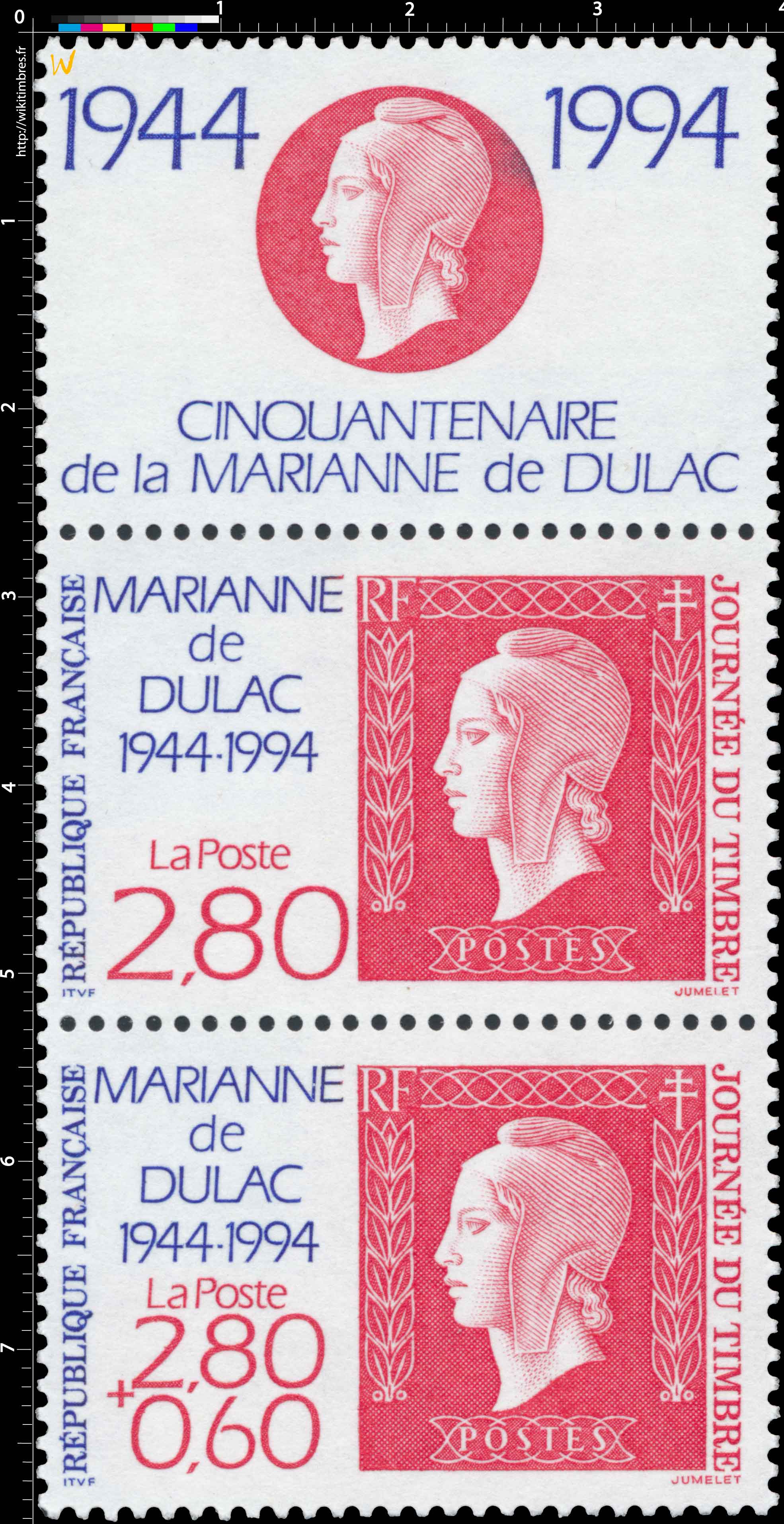 JOURNÉE DU TIMBRE MARIANNE de DULAC 1944-1994