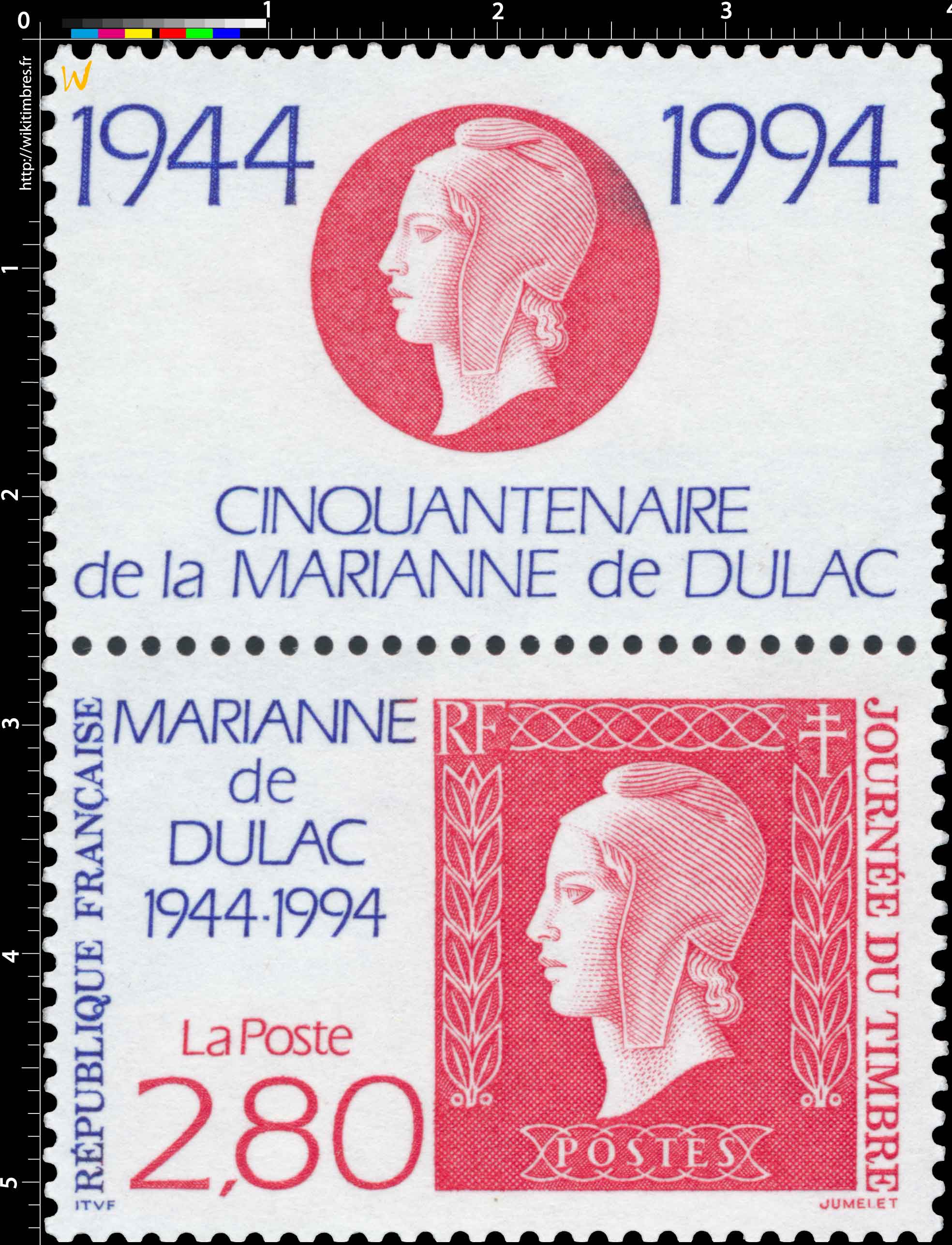 JOURNÉE DU TIMBRE MARIANNE de DULAC 1944-1994