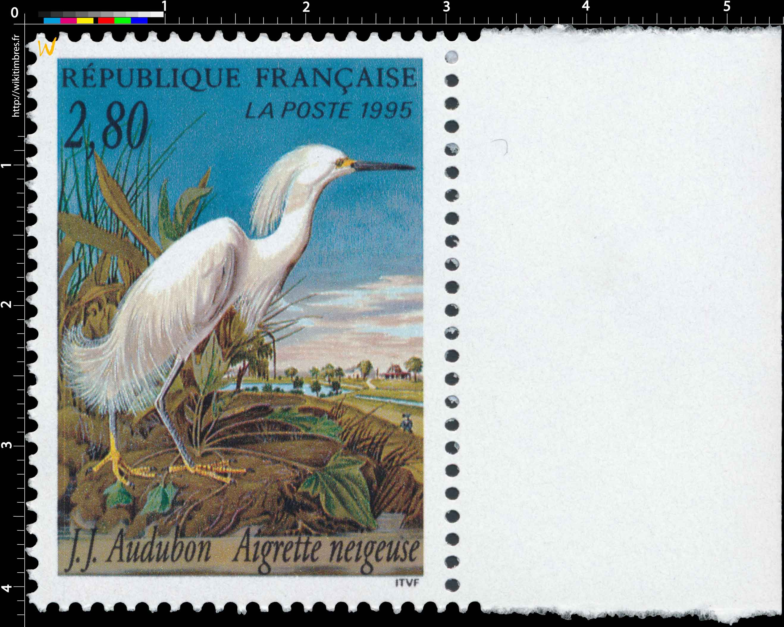 1995 J.J. Audubon Aigrette neigeuse
