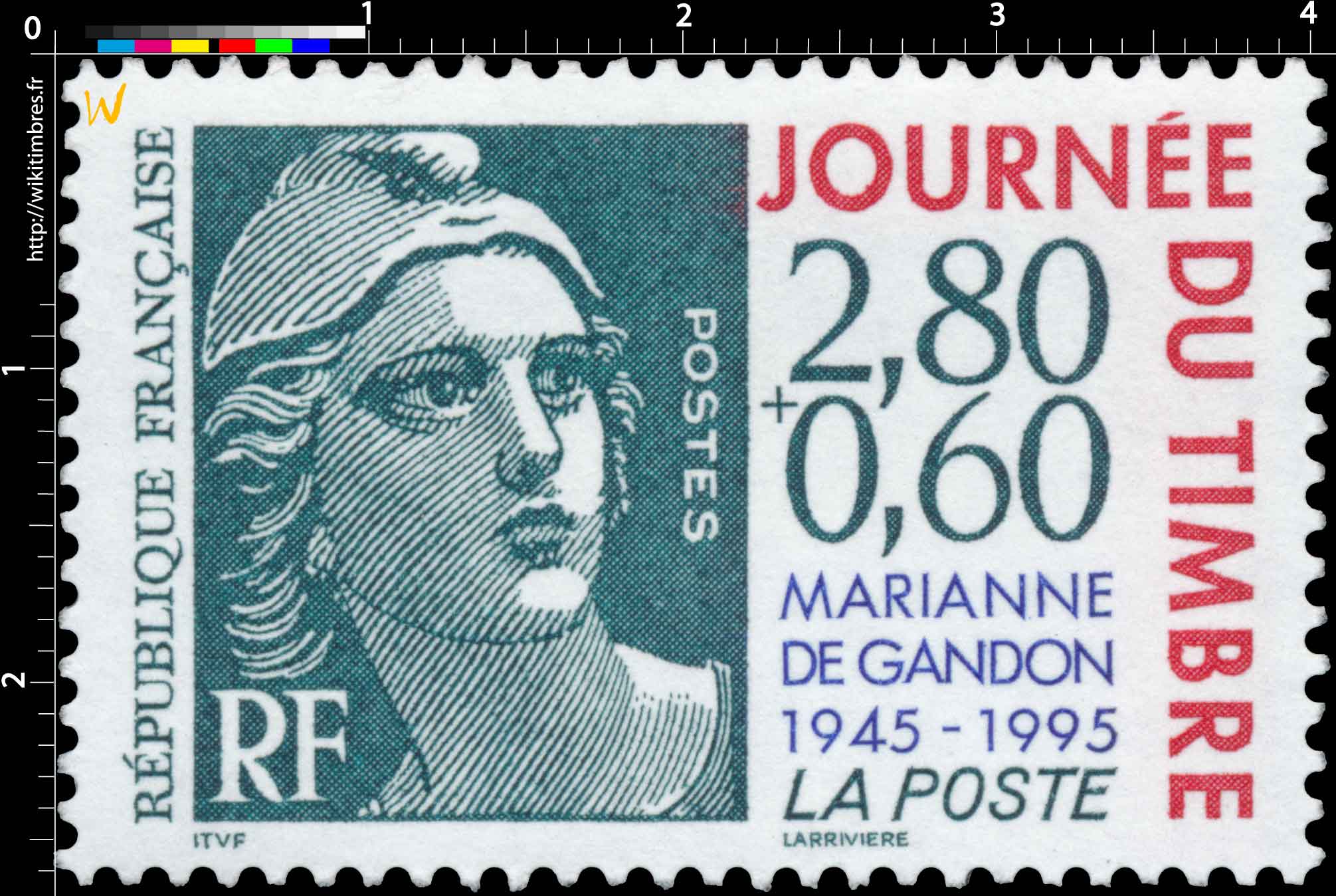 JOURNÉE DU TIMBRE MARIANNE DE GANDON 1945-1995