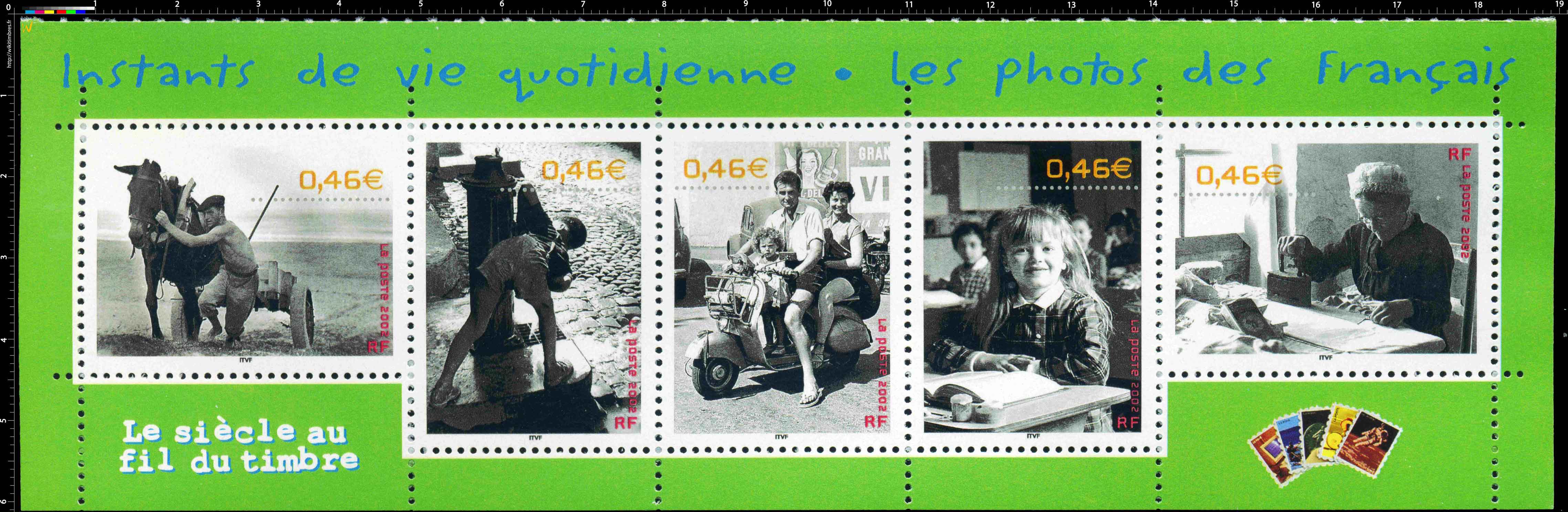 2002 Le siècle au fil du timbre Instants de la vie quotidienne. Les photos des Français