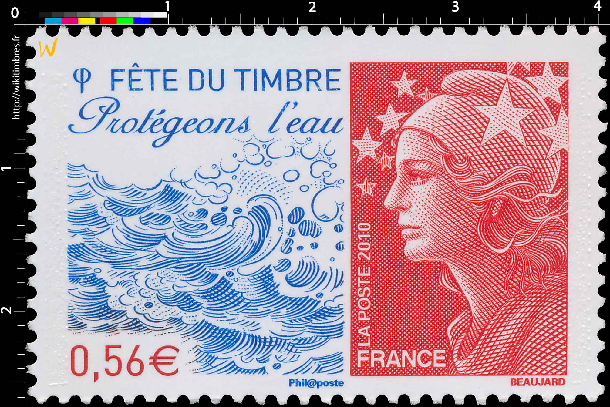 Fête du Timbre Protégeons l’eau - type Marianne de Beaujard
