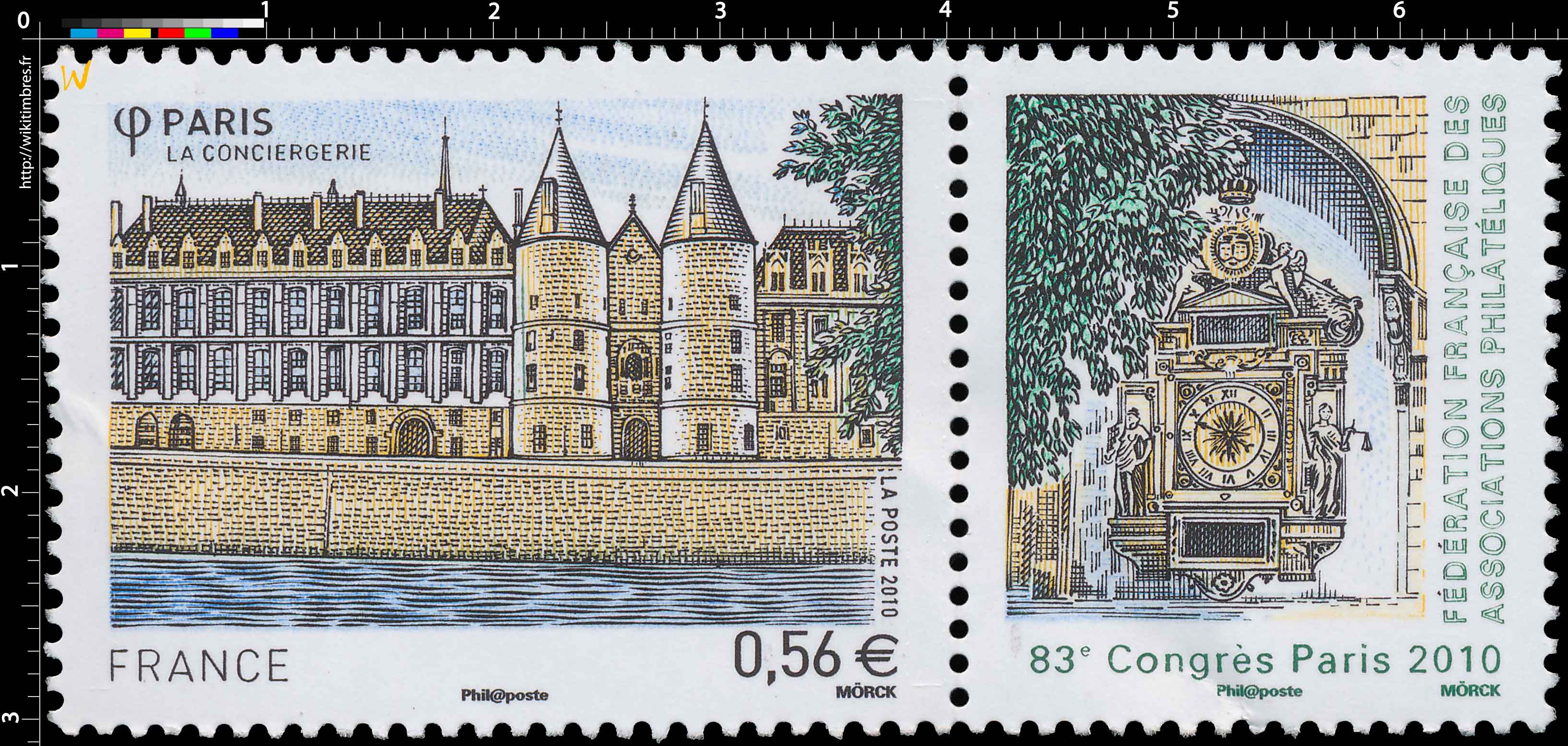 2010 Paris La Conciergerie 83e Congrès Paris FÉDÉRATION FRANCAISE DES ASSOCIATIONS PHILATÉLIQUES