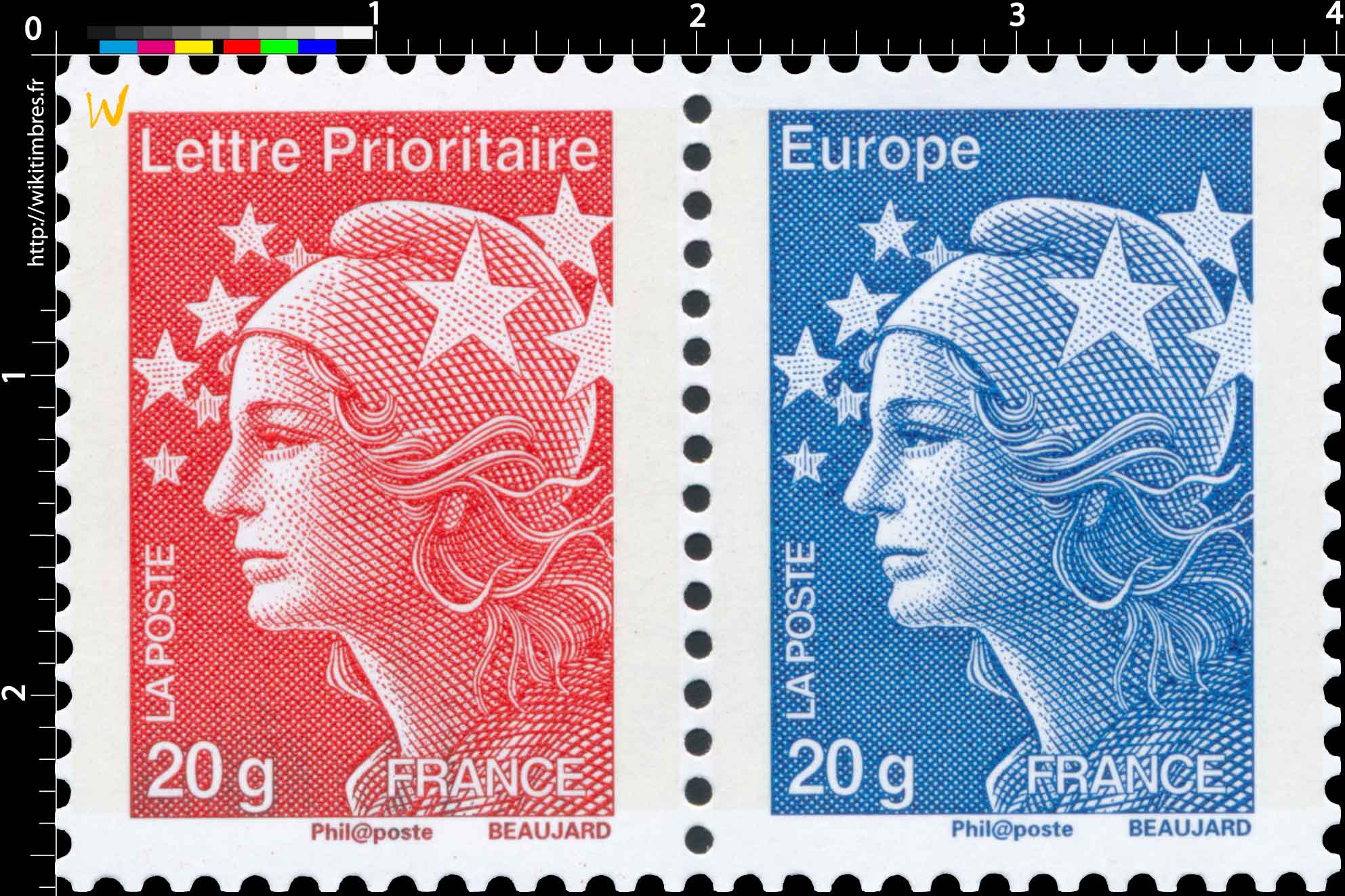 Lettre Prioritaire Europe - type Marianne de Beaujard